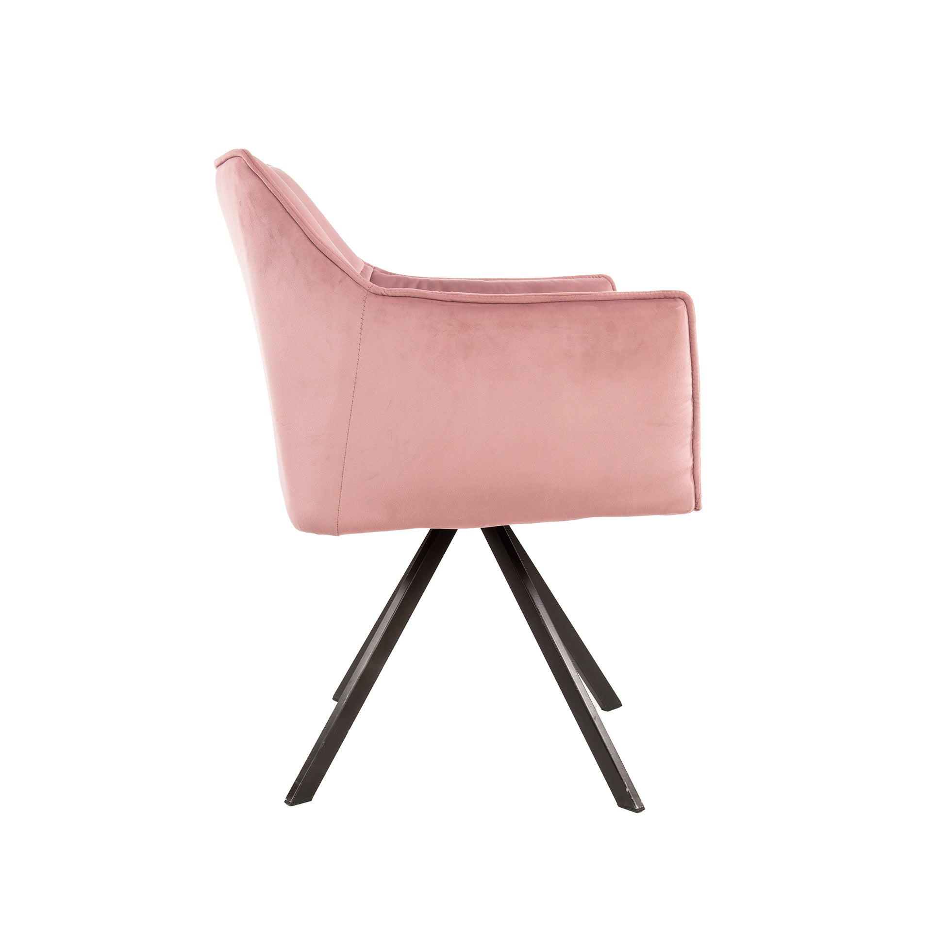 Armstoel Raster - Draaibaar - Velours Roze