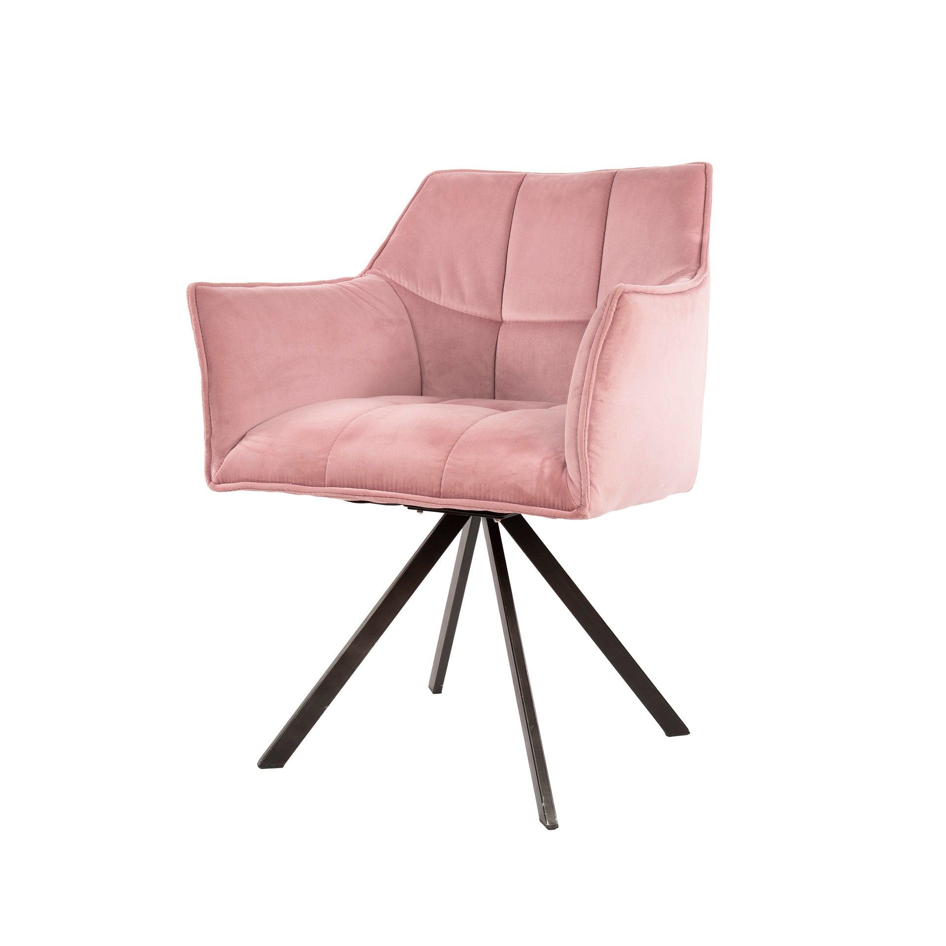 Armstoel Raster - Draaibaar - Velours Roze