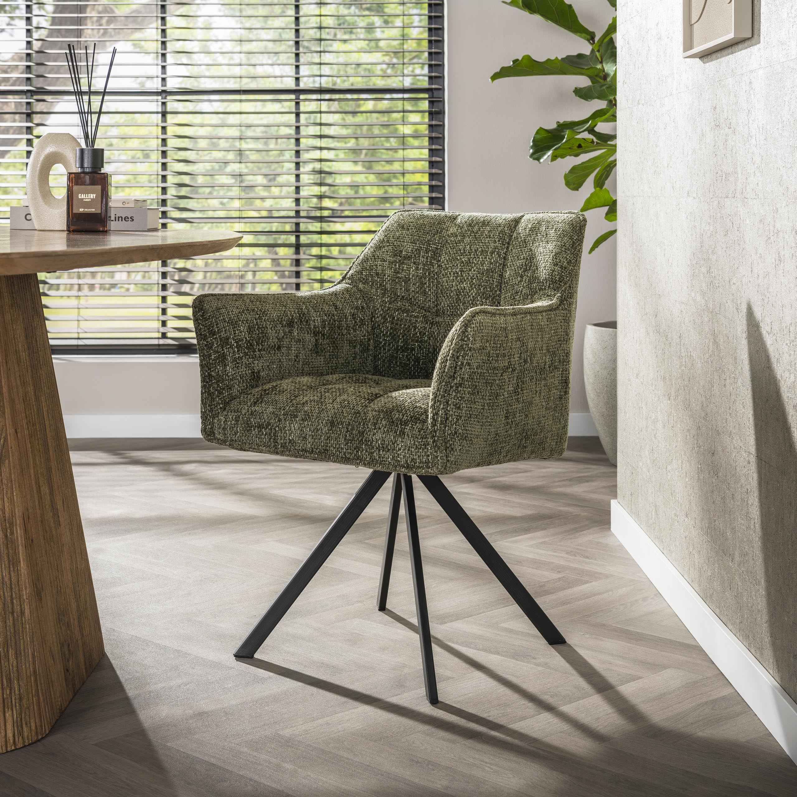 Armstoel Raster draaibaar verpakt per 2 / Hoven Groen