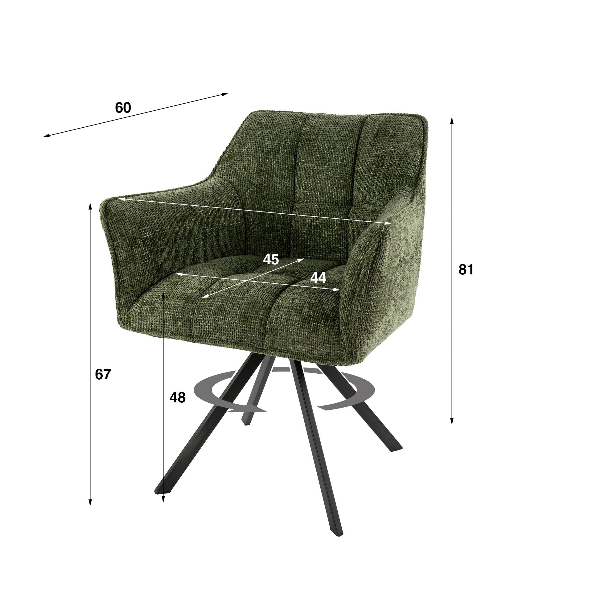 Armstoel Raster - Draaibaar - Hoven Groen