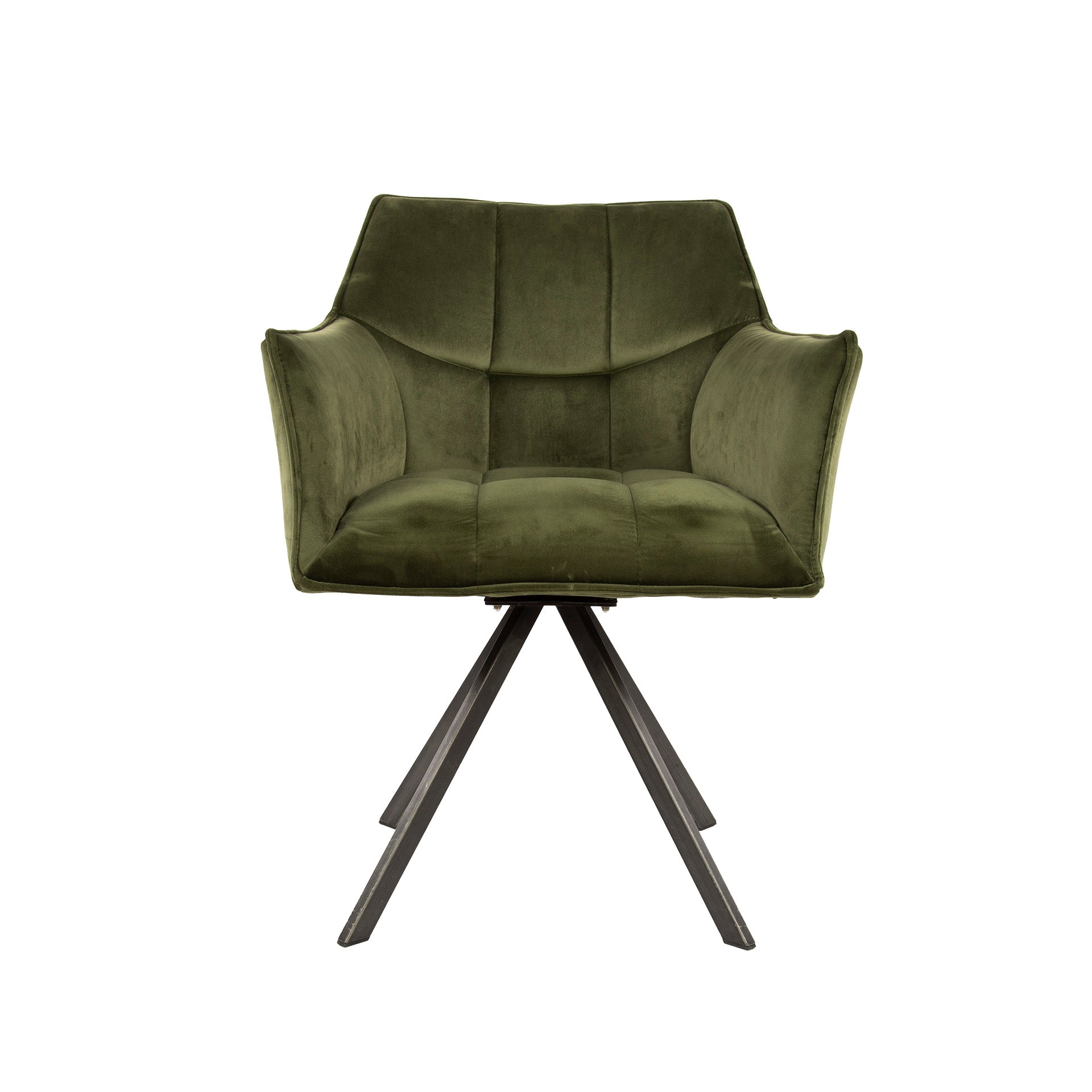 Armstoel Raster - Draaibaar - Velours Groen