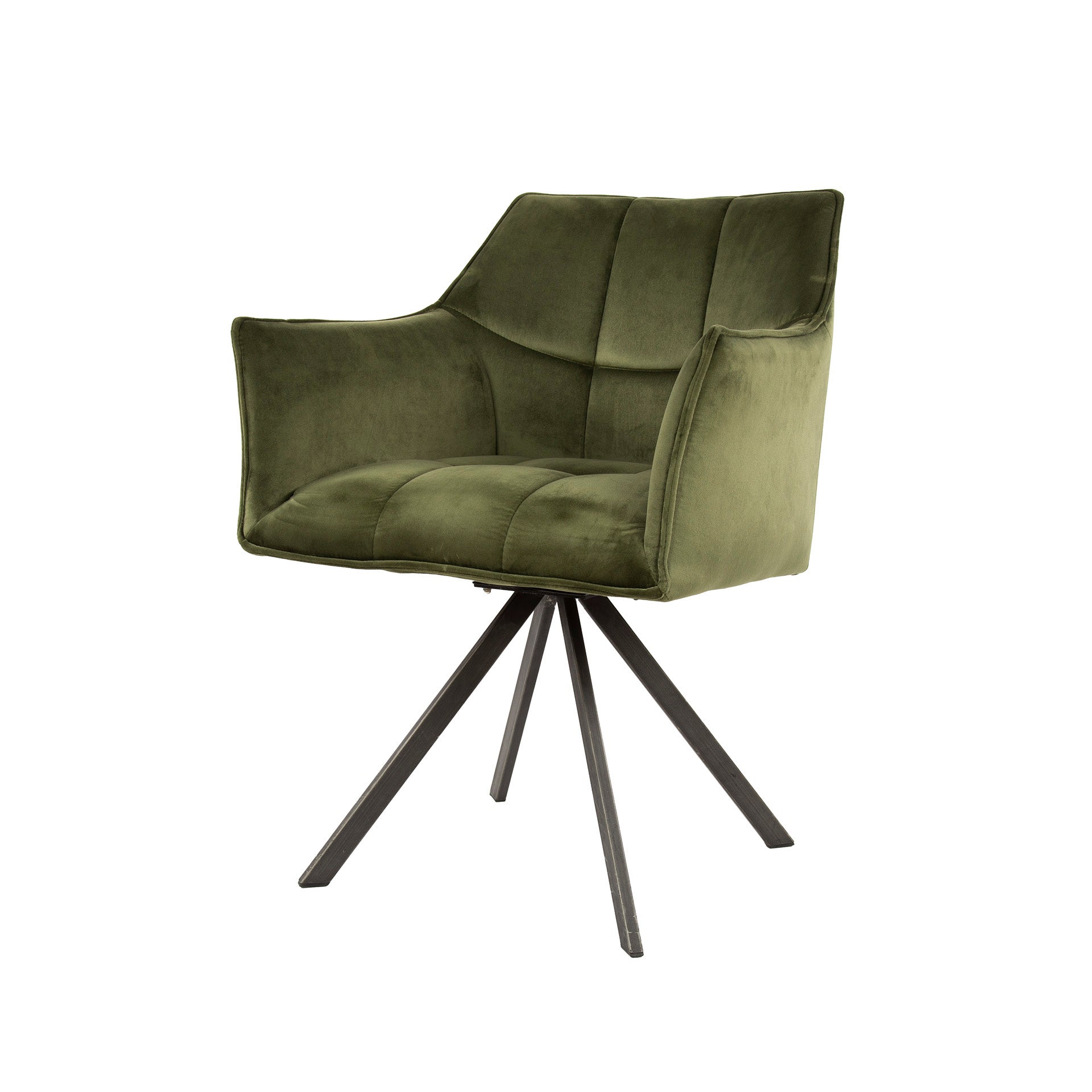Armstoel Raster - Draaibaar - Velours Groen