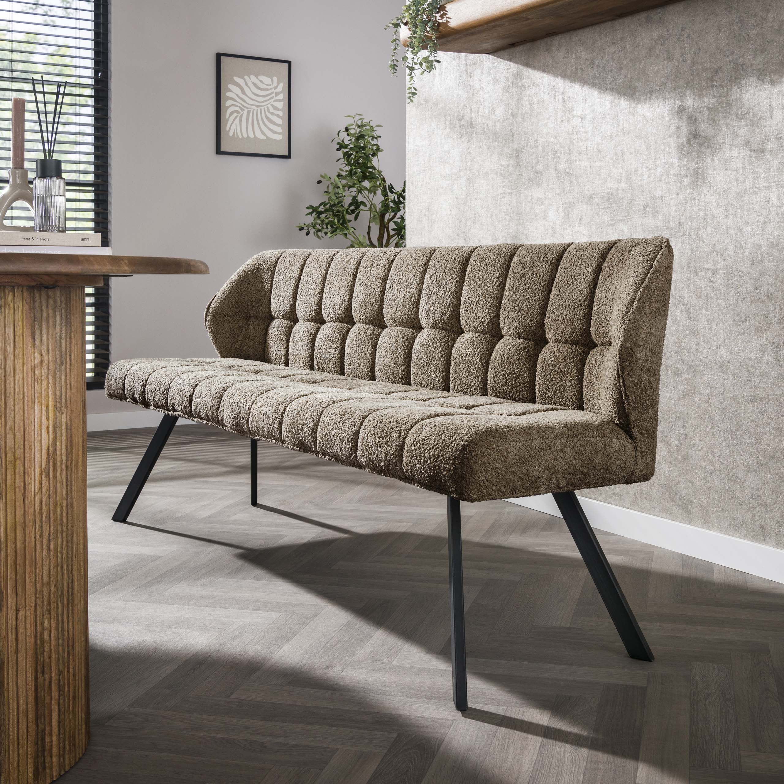 Eetkamerbank Raster / Bouclé taupe