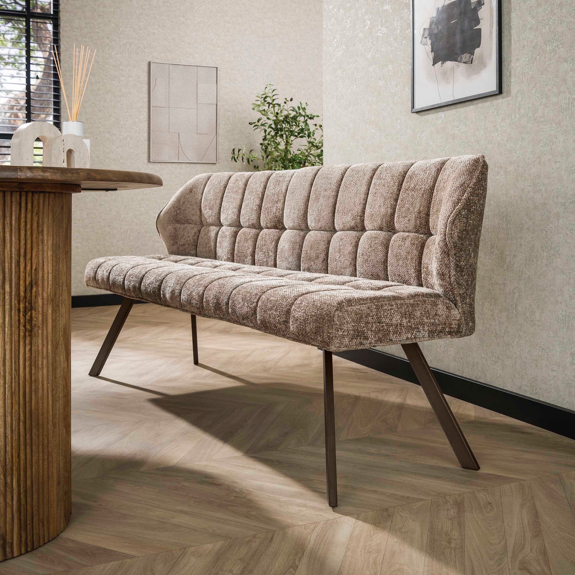 Eetkamerbank Raster / Hoven champagne-bruin