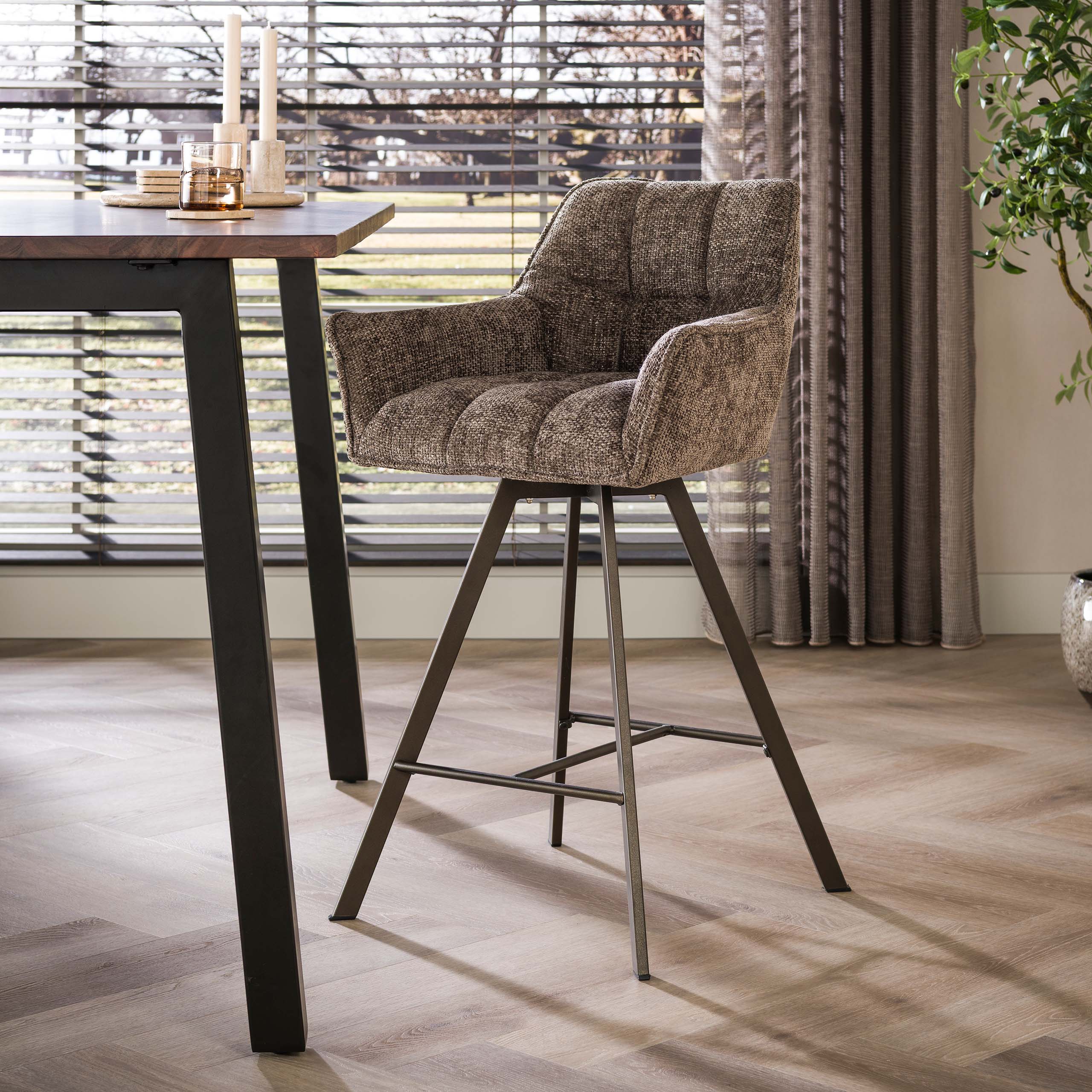 Barstoel Raster draaibaar verpakt per 2 / Hoven taupe-bruin