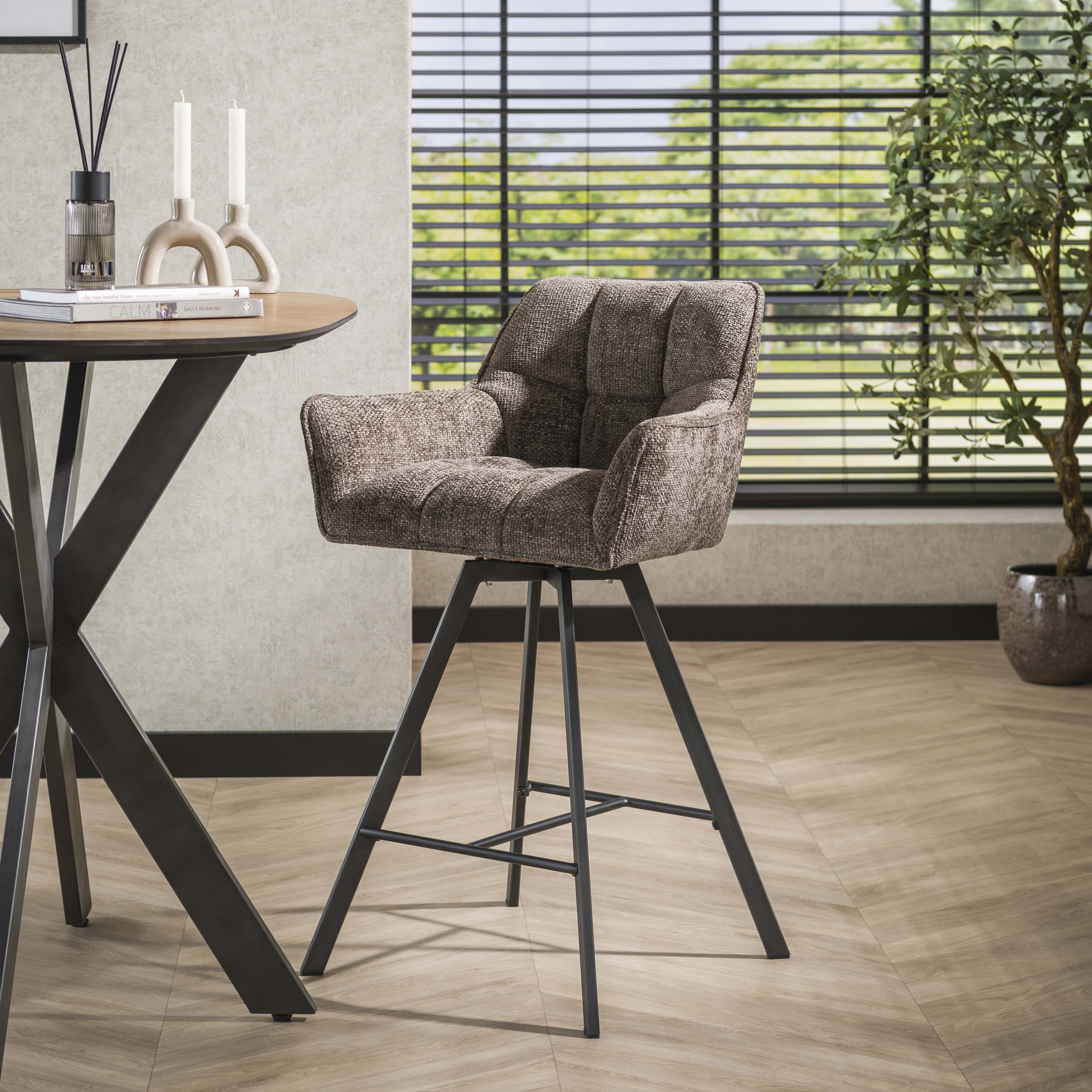 Barstoel Raster draaibaar verpakt per 2 / Hoven taupe
