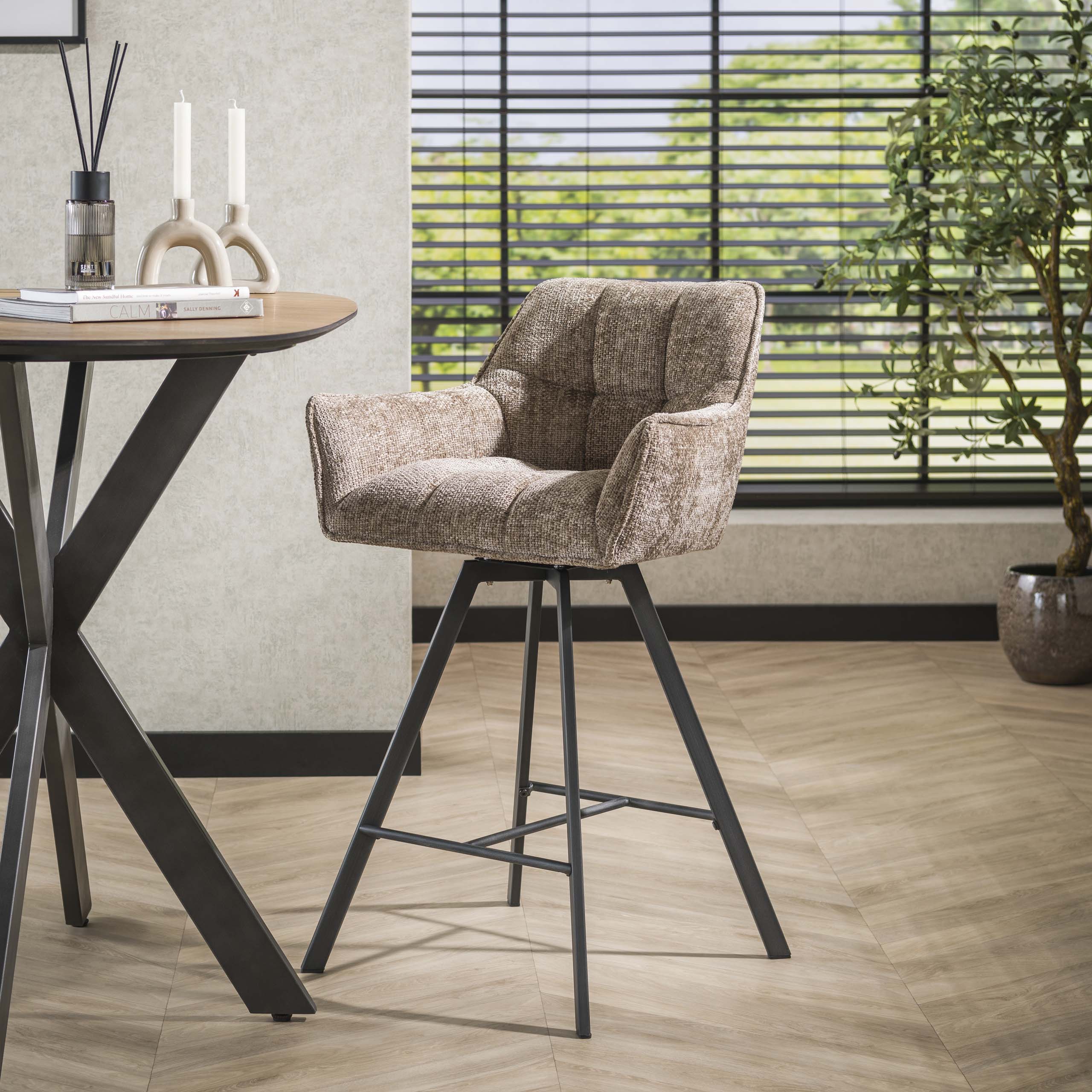Barstoel Raster draaibaar verpakt per 2 / Hoven champagne