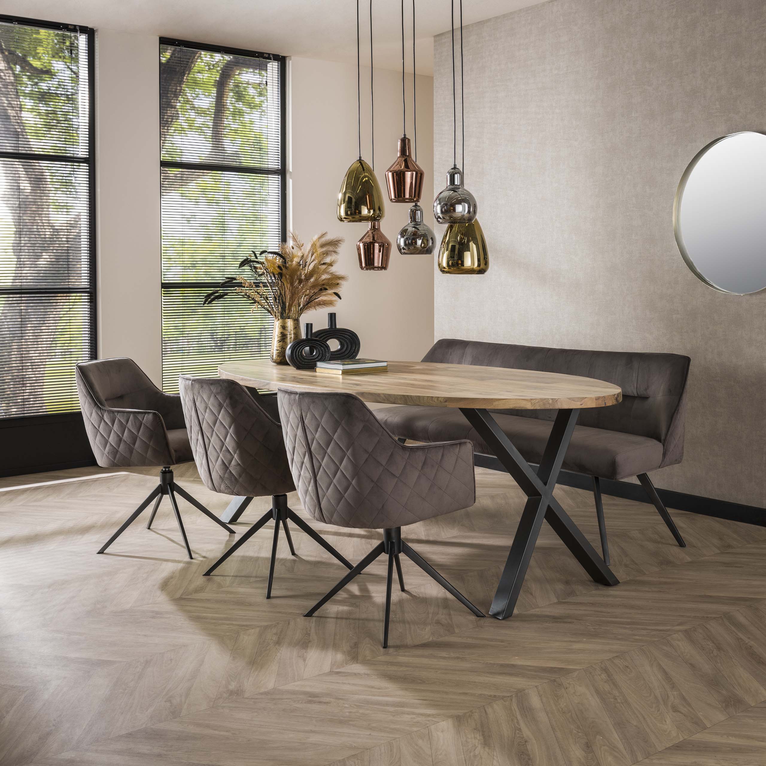 Armstoel Pull - Draaibaar - Velours Antraciet