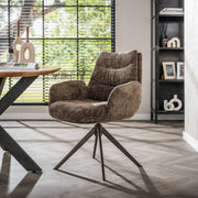 Armstoel Lounge draaibaar verpakt per 2 / Hoven taupe-bruin