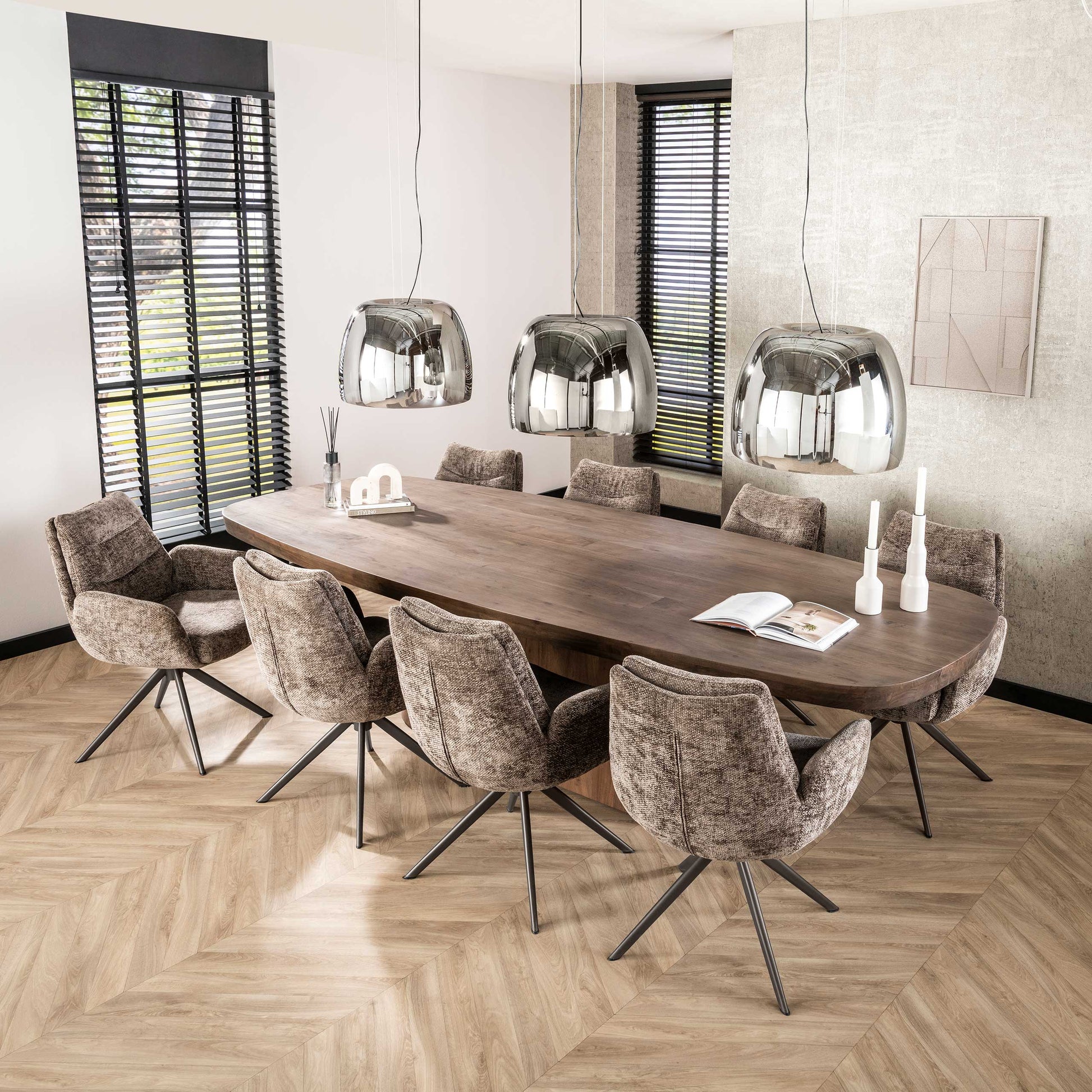 Armstoel Lounge draaibaar verpakt per 2 / Hoven taupe-bruin