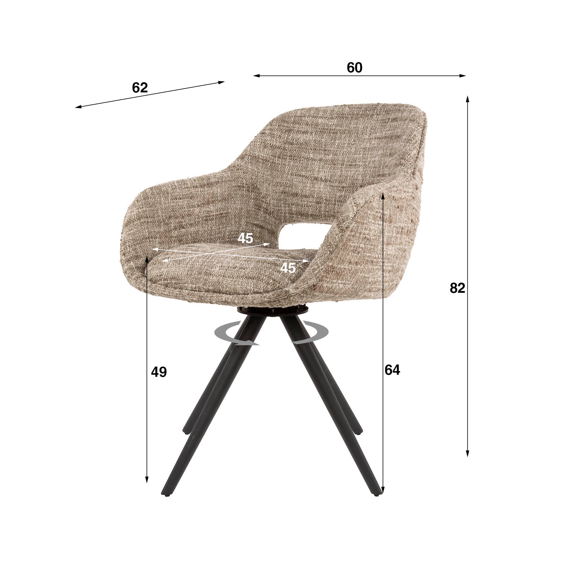 Armstoel Spring - Draaibaar - Eagle Zand