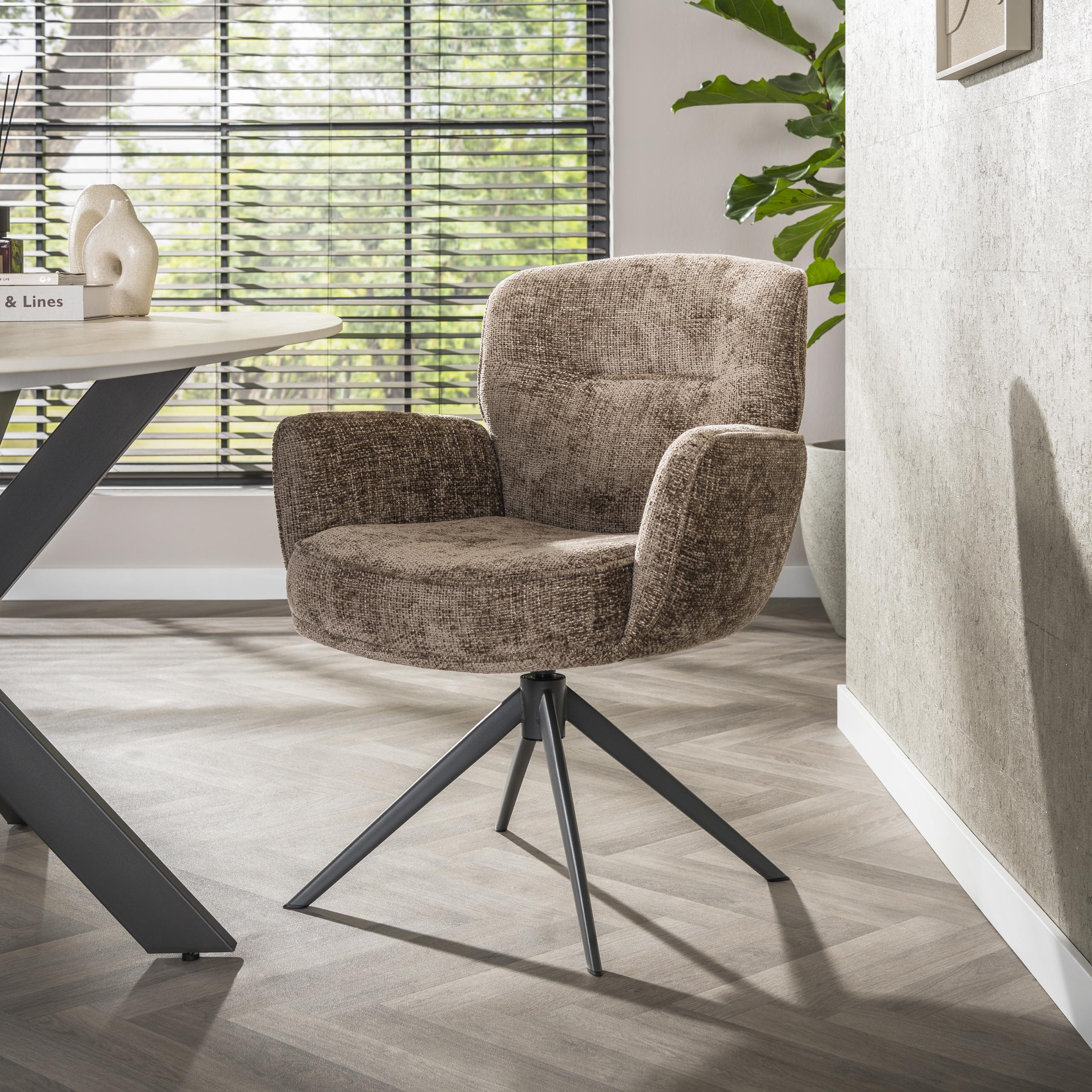 Armstoel Forza draaibaar verpakt per 2 / Hoven champagne