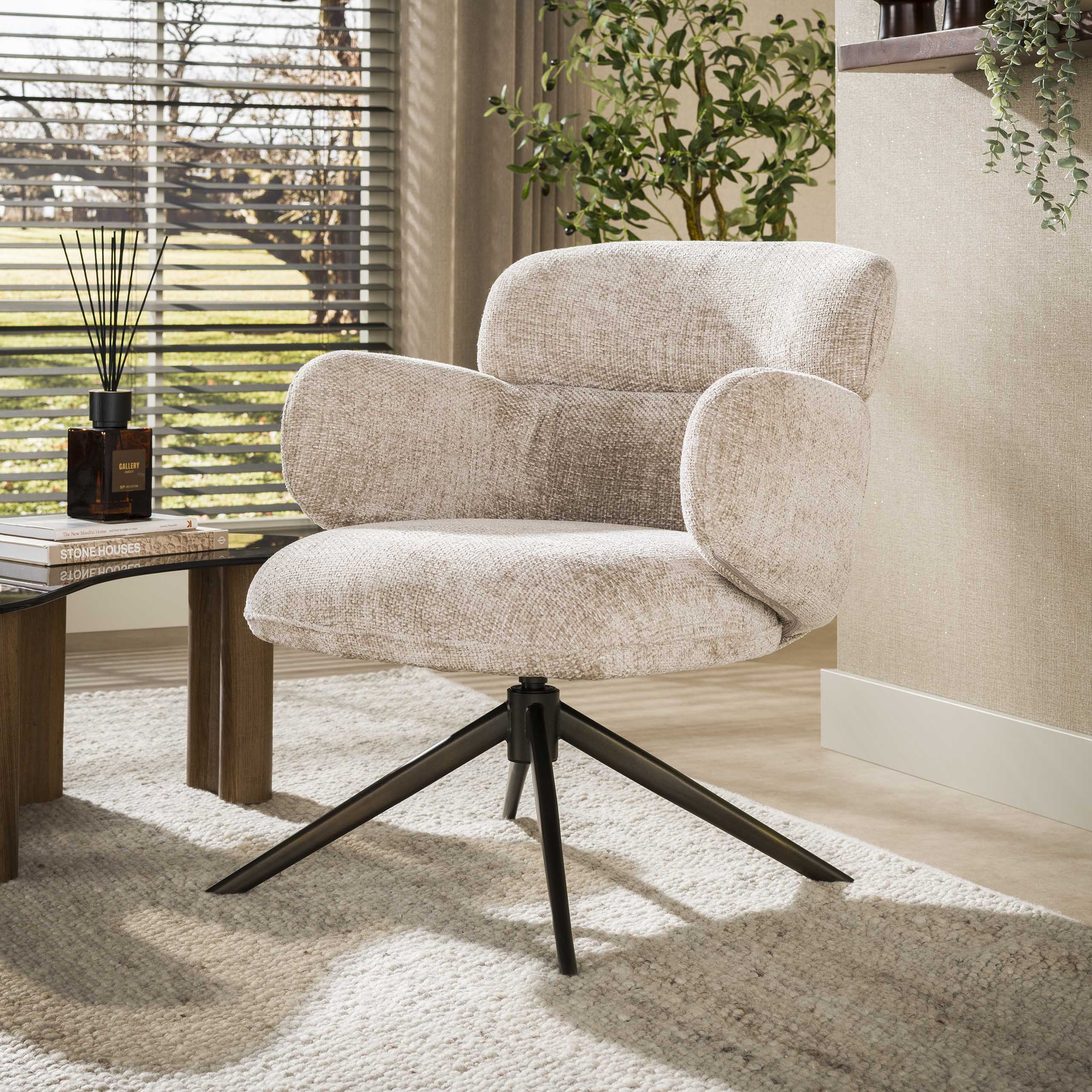 Fauteuil Flex draaibaar / Hoven zand-bruin