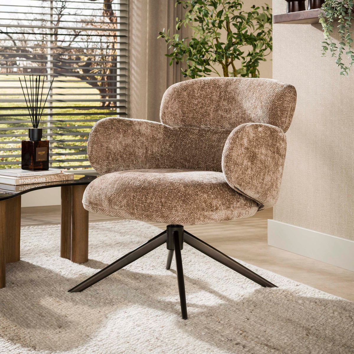 Fauteuil Flex draaibaar / Hoven champagne-bruin