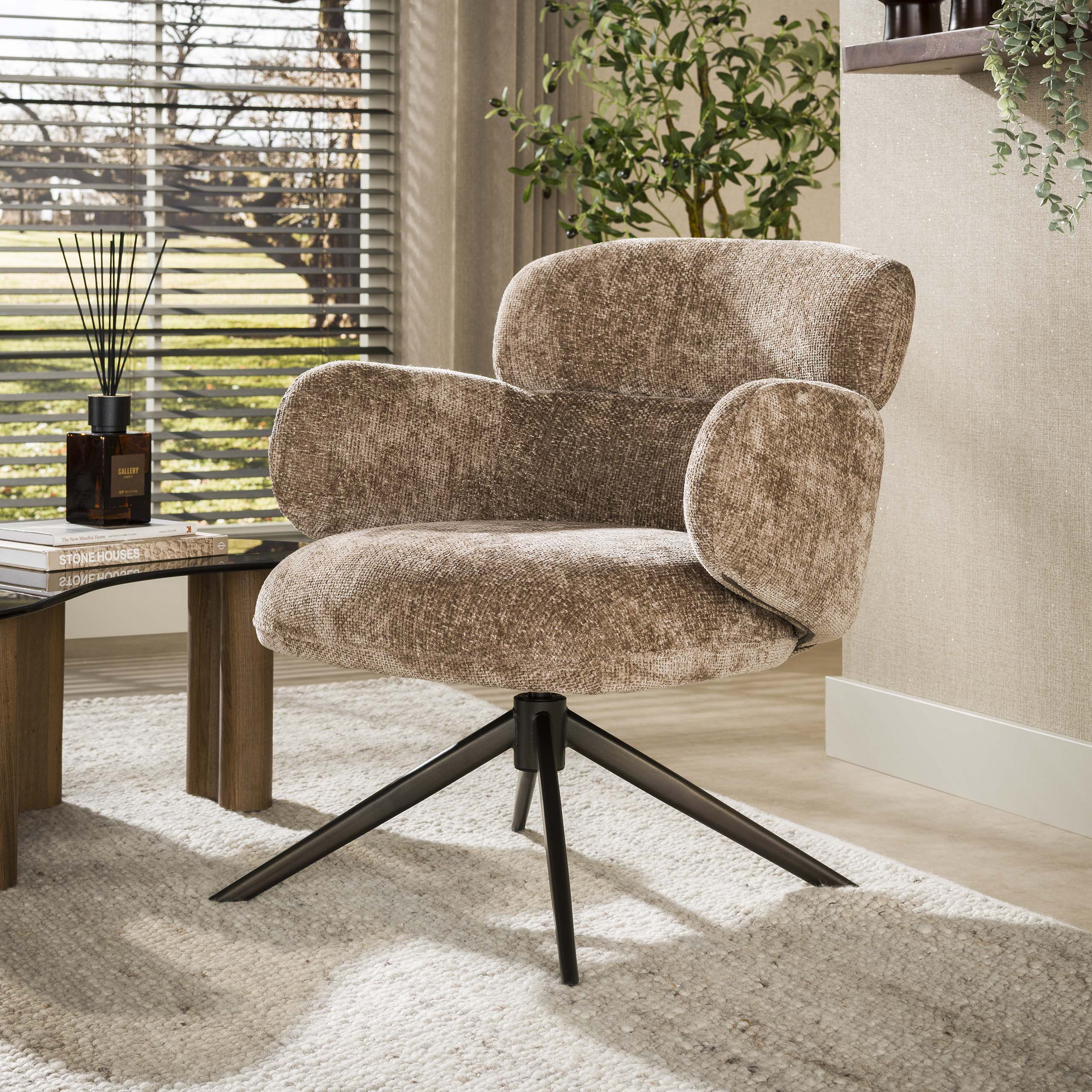 Fauteuil Flex draaibaar / Hoven champagne-bruin
