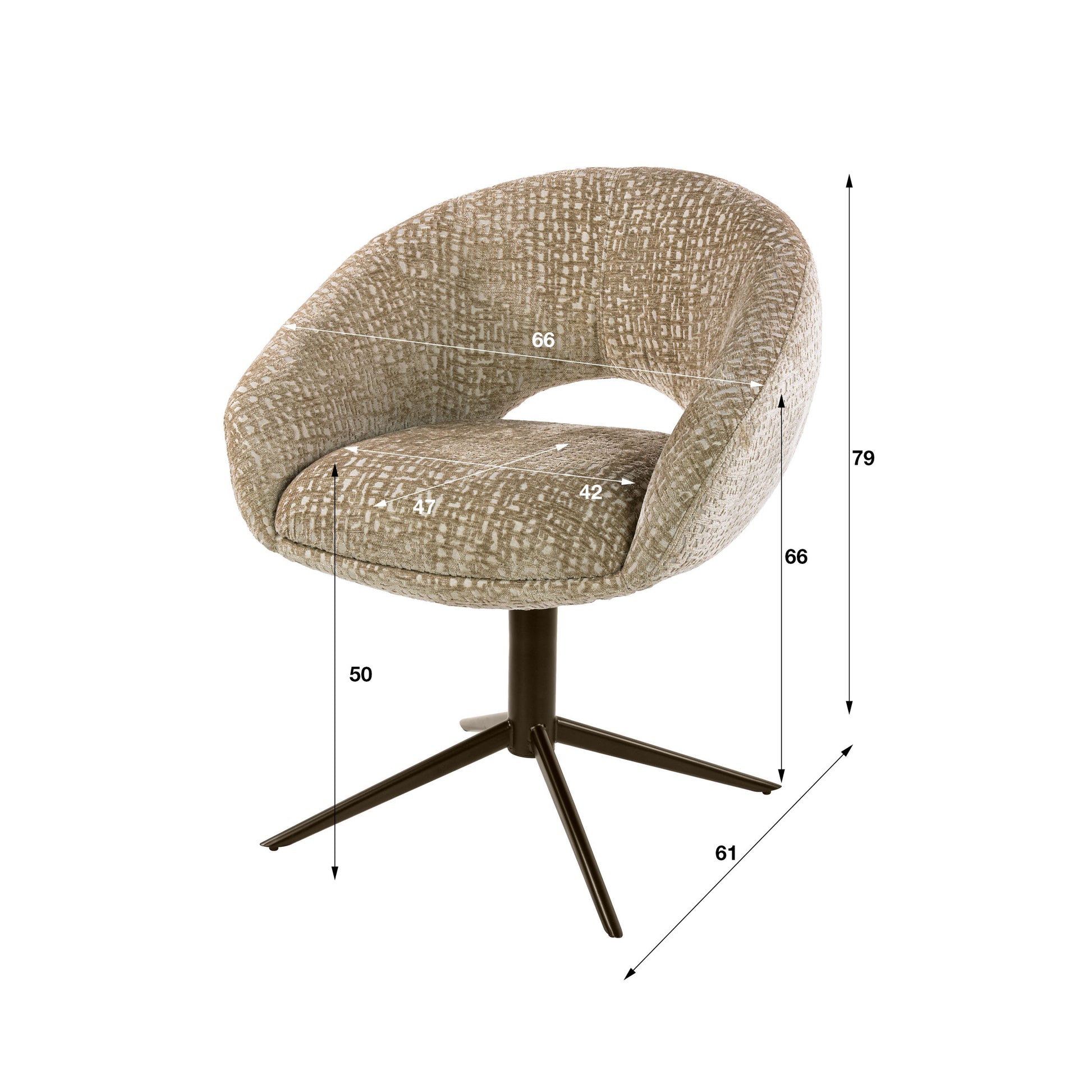 Armstoel Cupa draaibaar verpakt per 2 / Monti zand-bruin