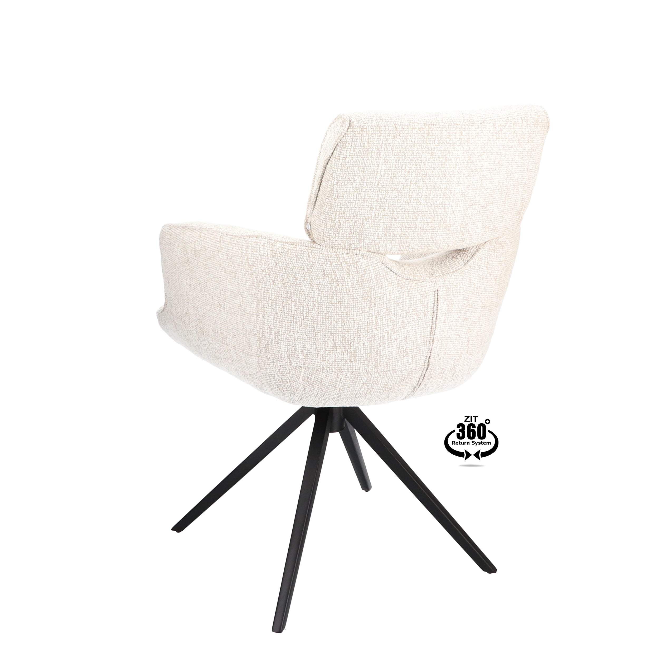 Armstoel Bottega Stof Lodge Linen Leg Black 360° Return-system