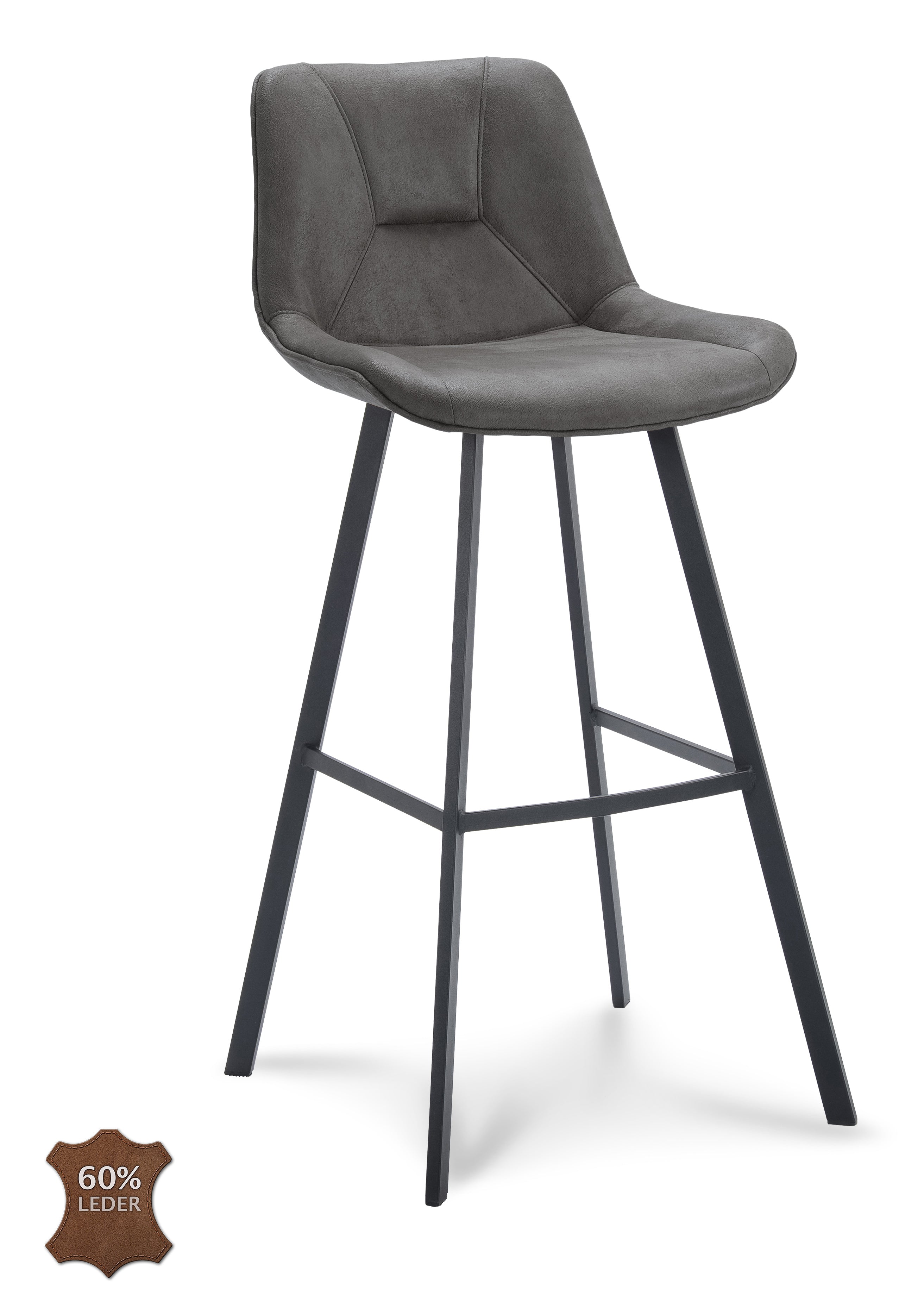 Barkruk Blake ZH 80 Microleder Bull Graphite Leg Black
