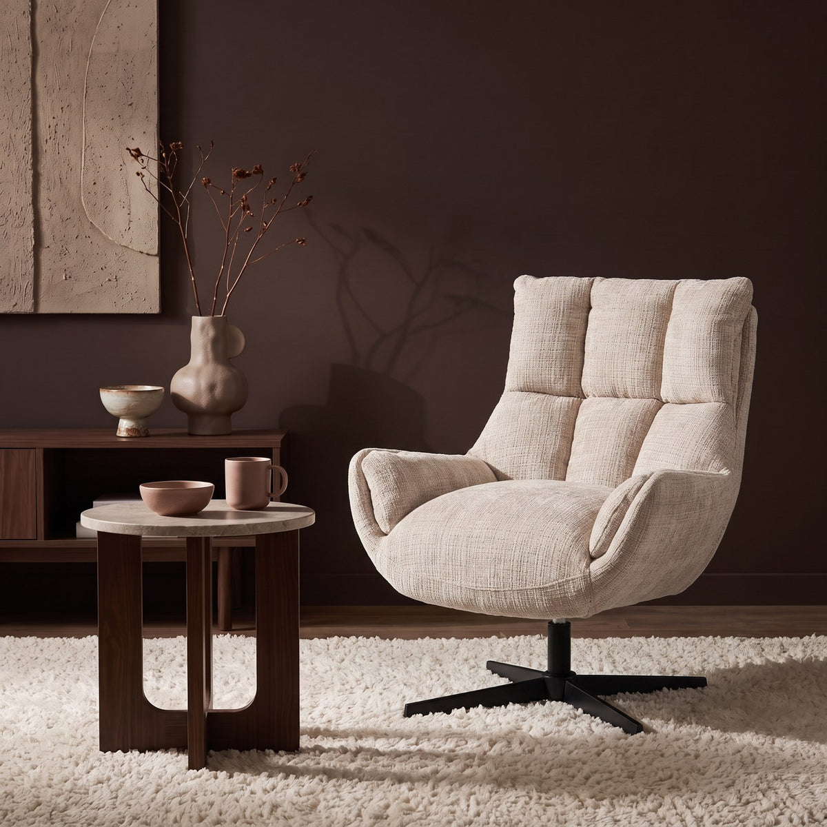 Draaifauteuil Janna Beige