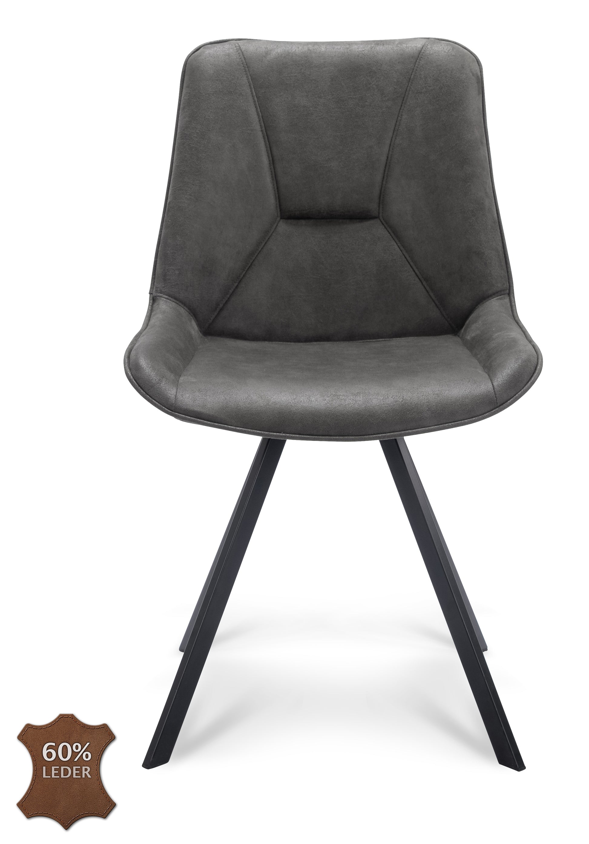 Eetkamerstoel Blake Microleder Bull Graphite Leg Black