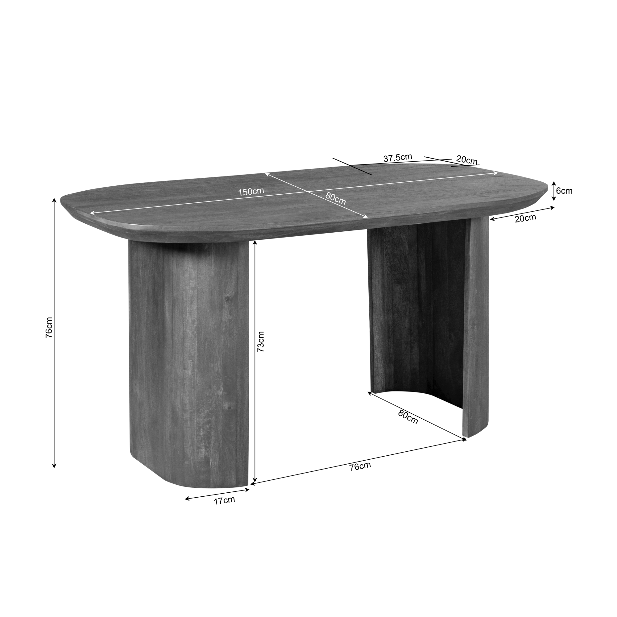 Bureau Mar�� Bruin Mangohout 150 cm