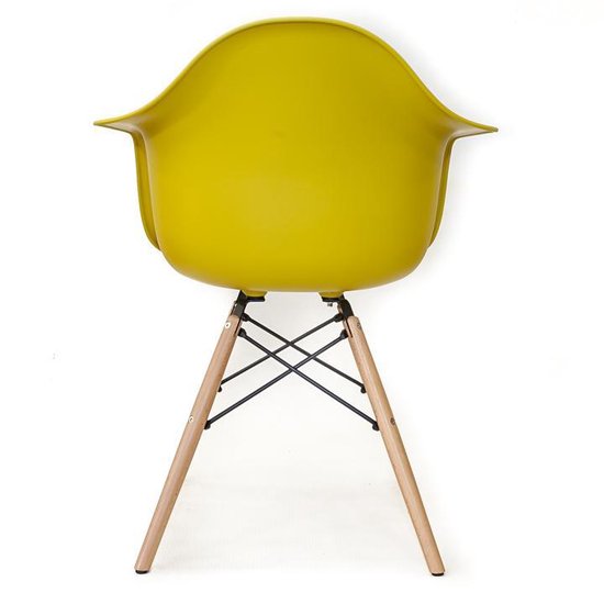 Eetkamerstoel Kunstof zitting stoel - Okergeel
