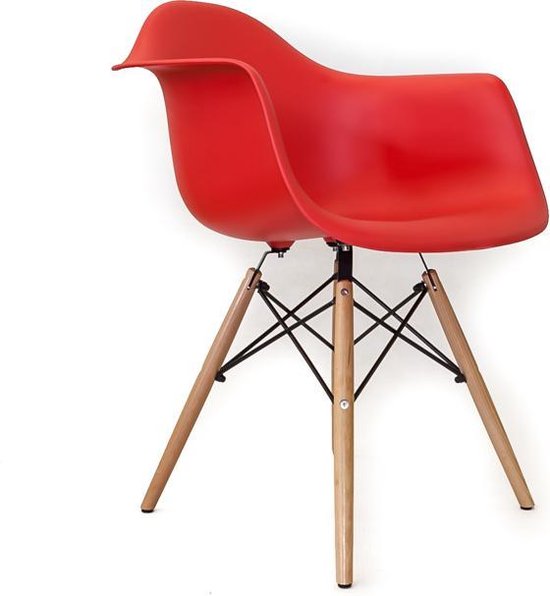 Eetkamerstoel Kunstof zitting stoel - Rood
