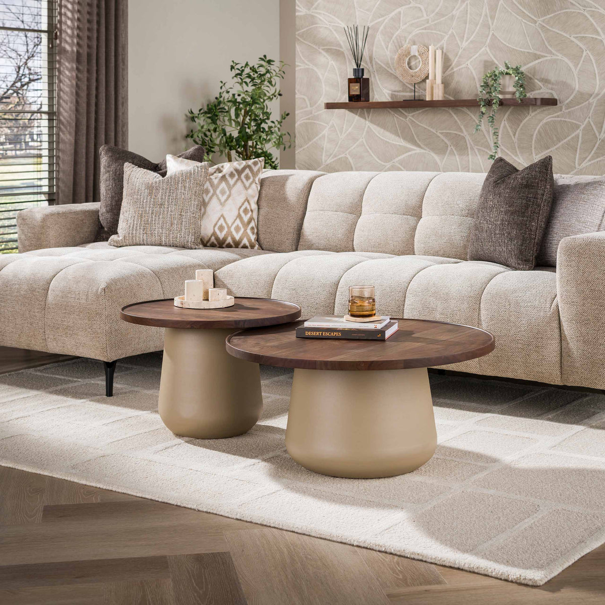 Salontafel Dune rond set van 2 / Beige