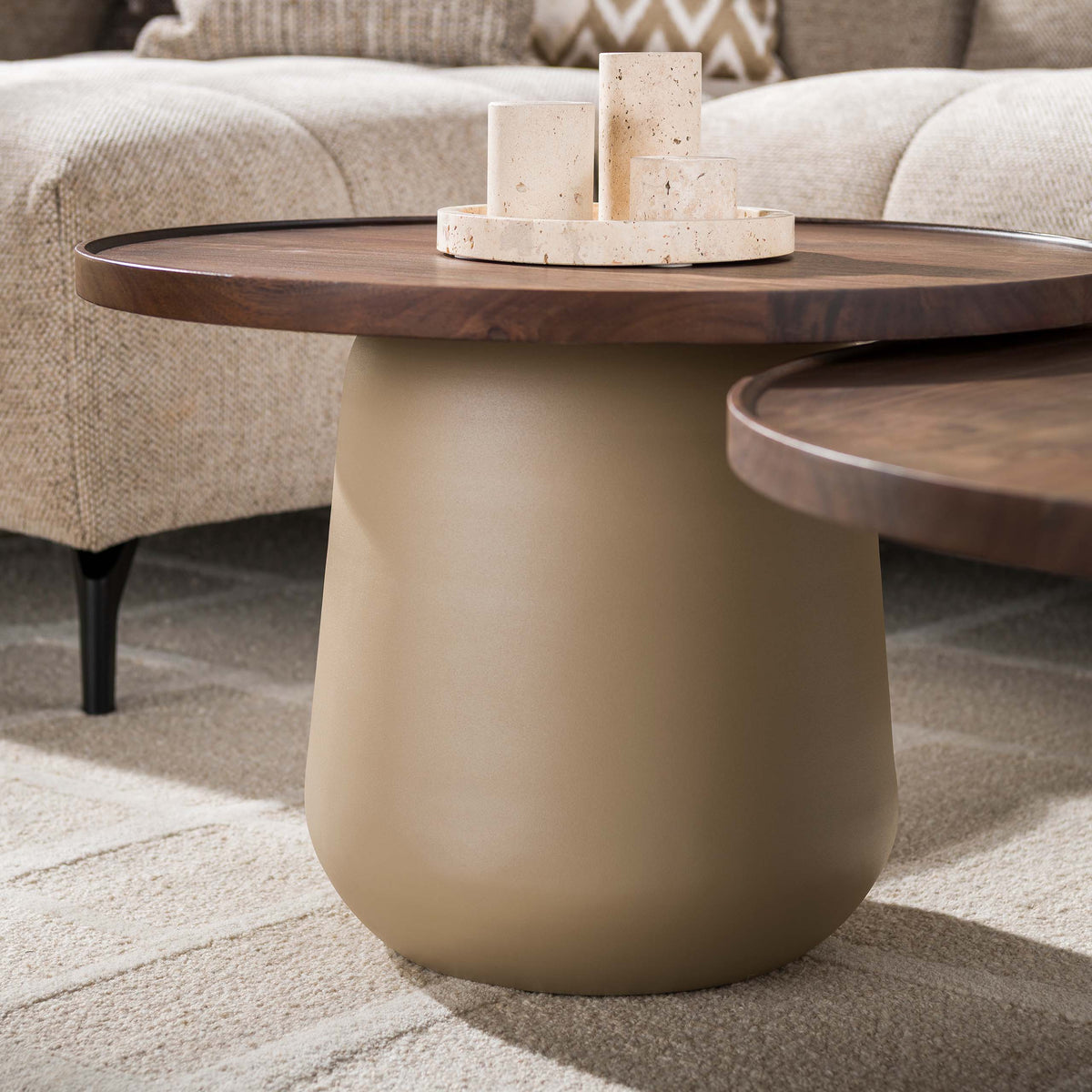 Salontafel Dune rond set van 2 / Beige