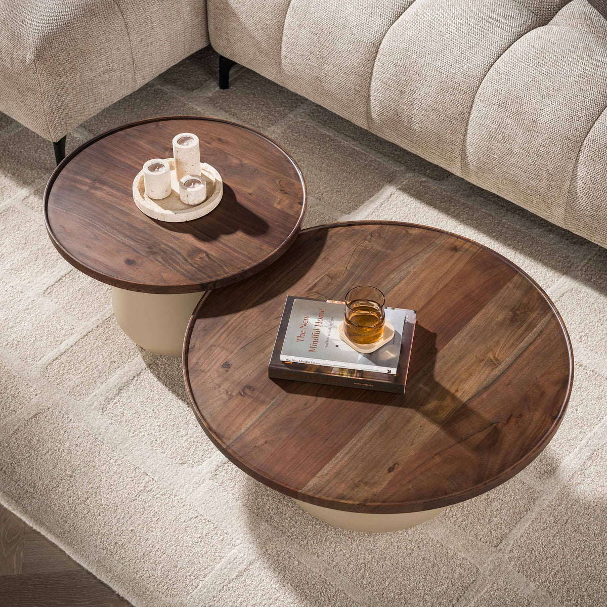 Salontafel Dune rond set van 2 / Beige