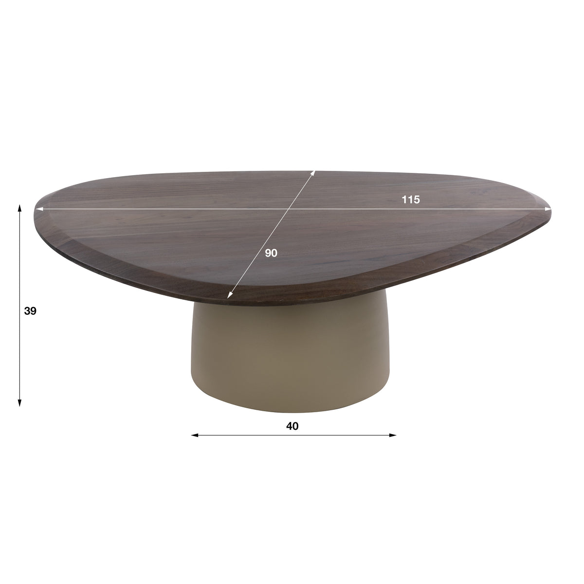 Salontafel Dune driehoekig / Beige