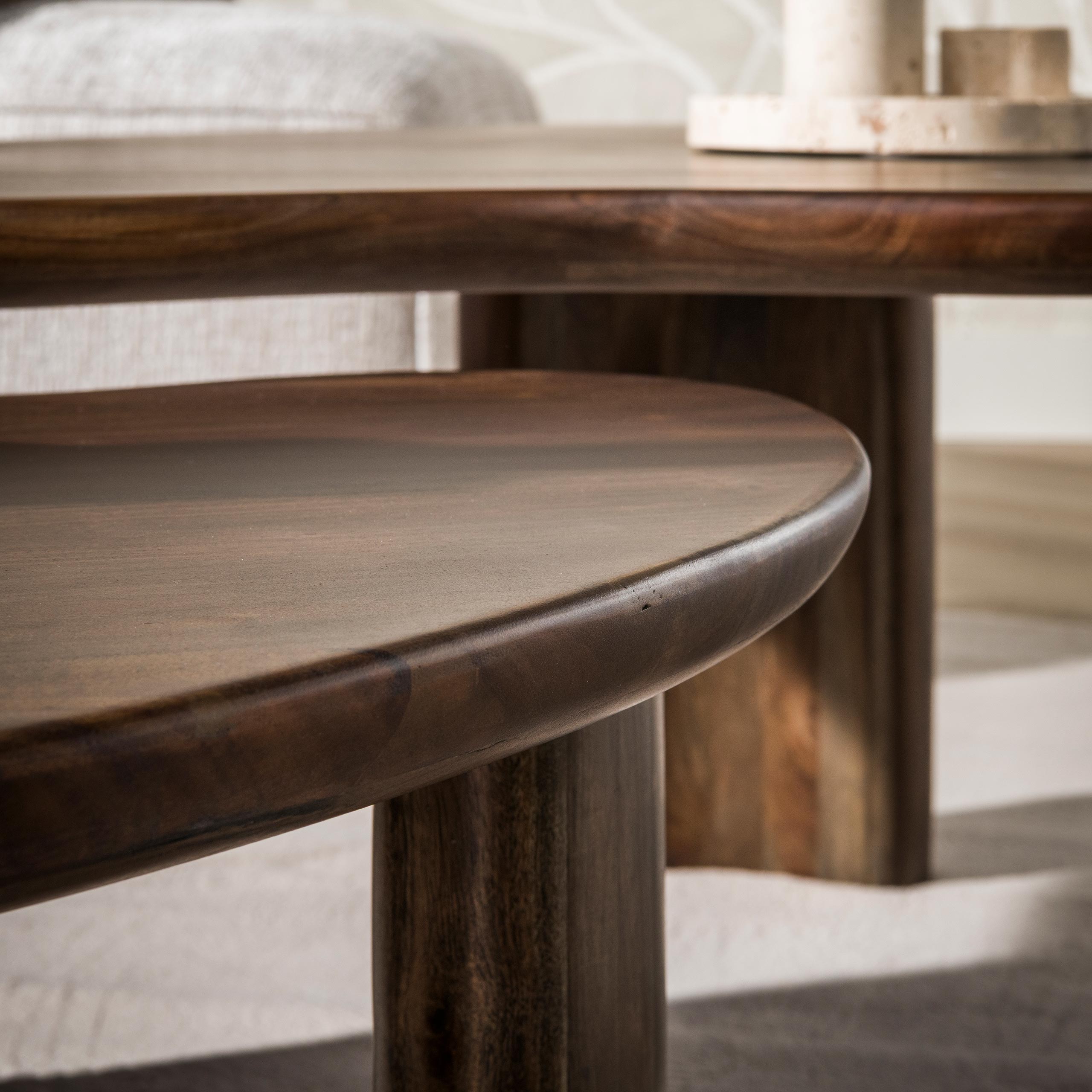 Salontafel Mova set van 2 / Massief acacia bruin