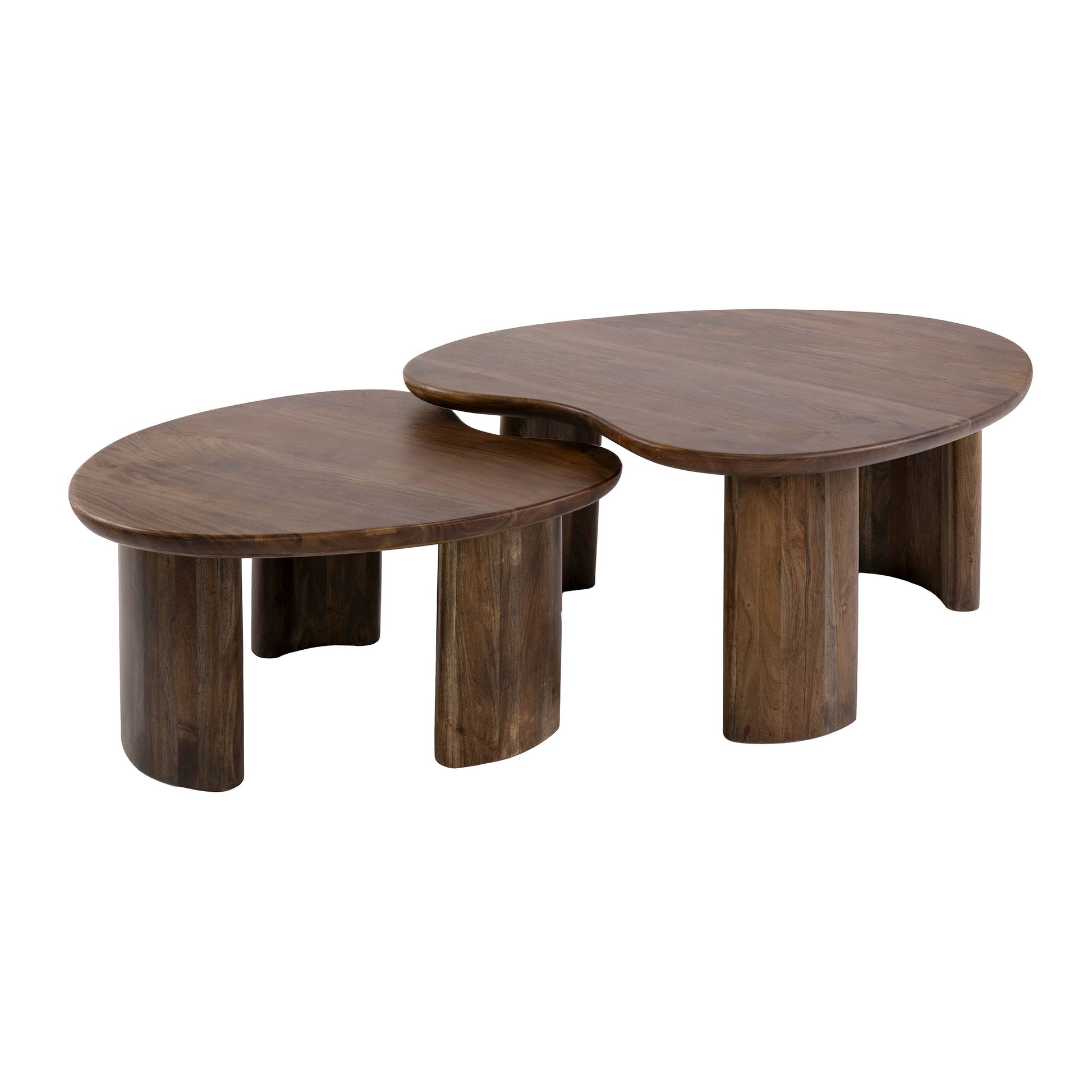 Salontafel Mova set van 2 / Massief acacia bruin