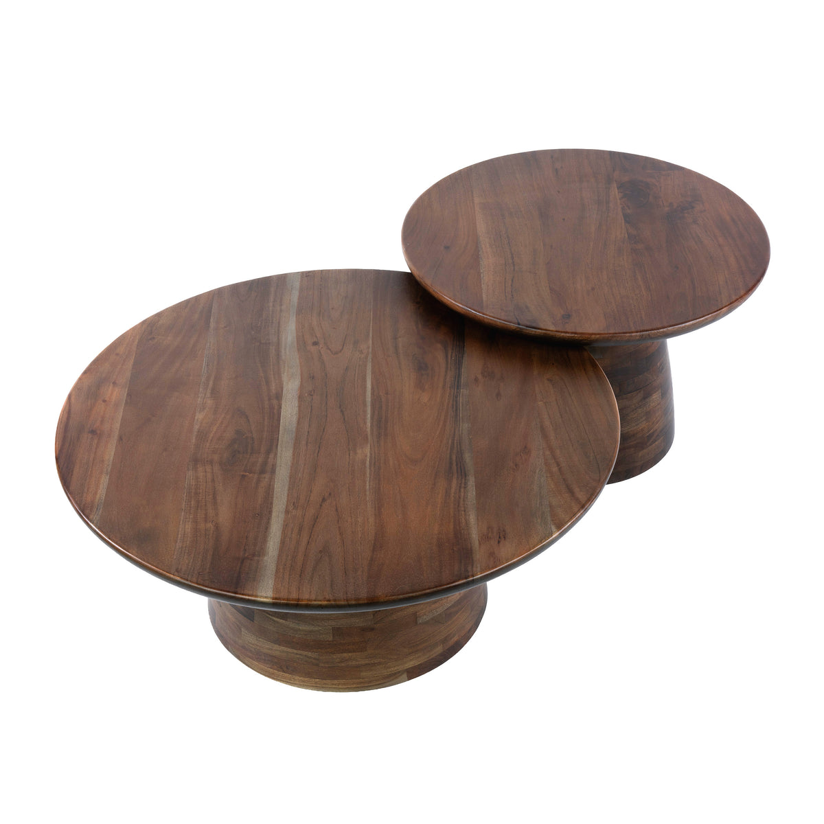 Salontafel Mova rond set van 2 / Massief acacia bruin