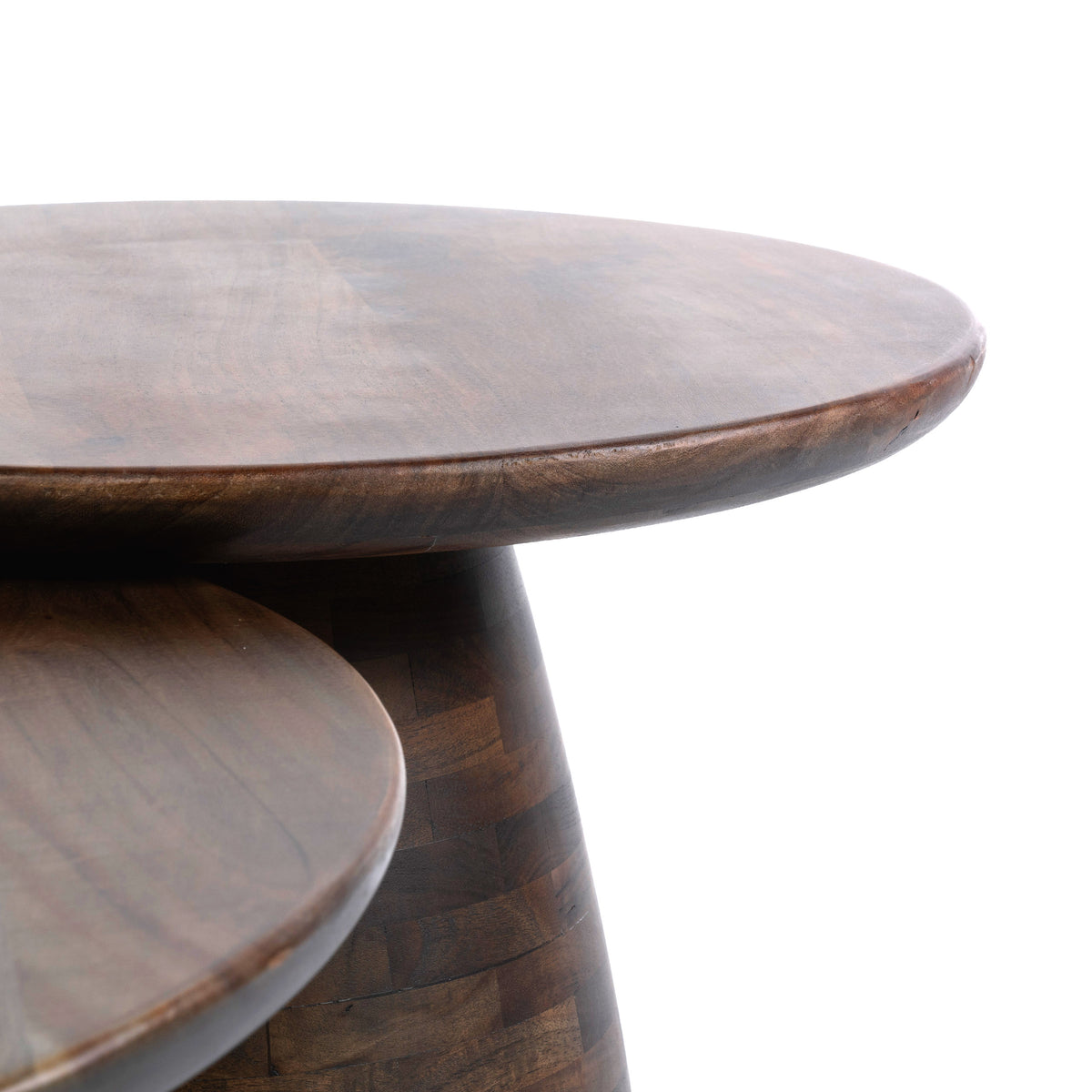 Salontafel Mova rond set van 2 / Massief acacia bruin