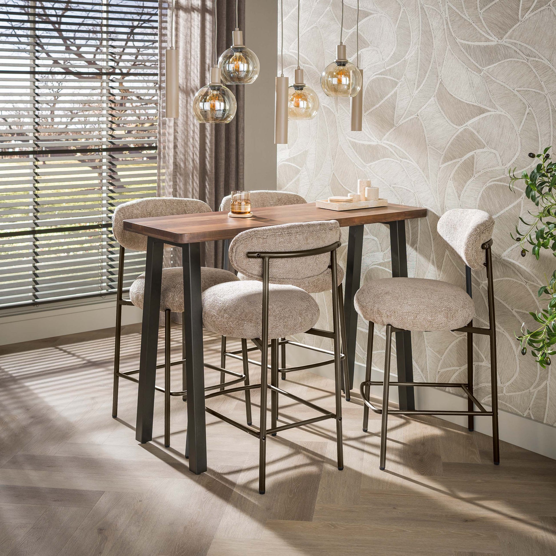 Bartafel Edge Pure 130cm / Massief acacia bruin