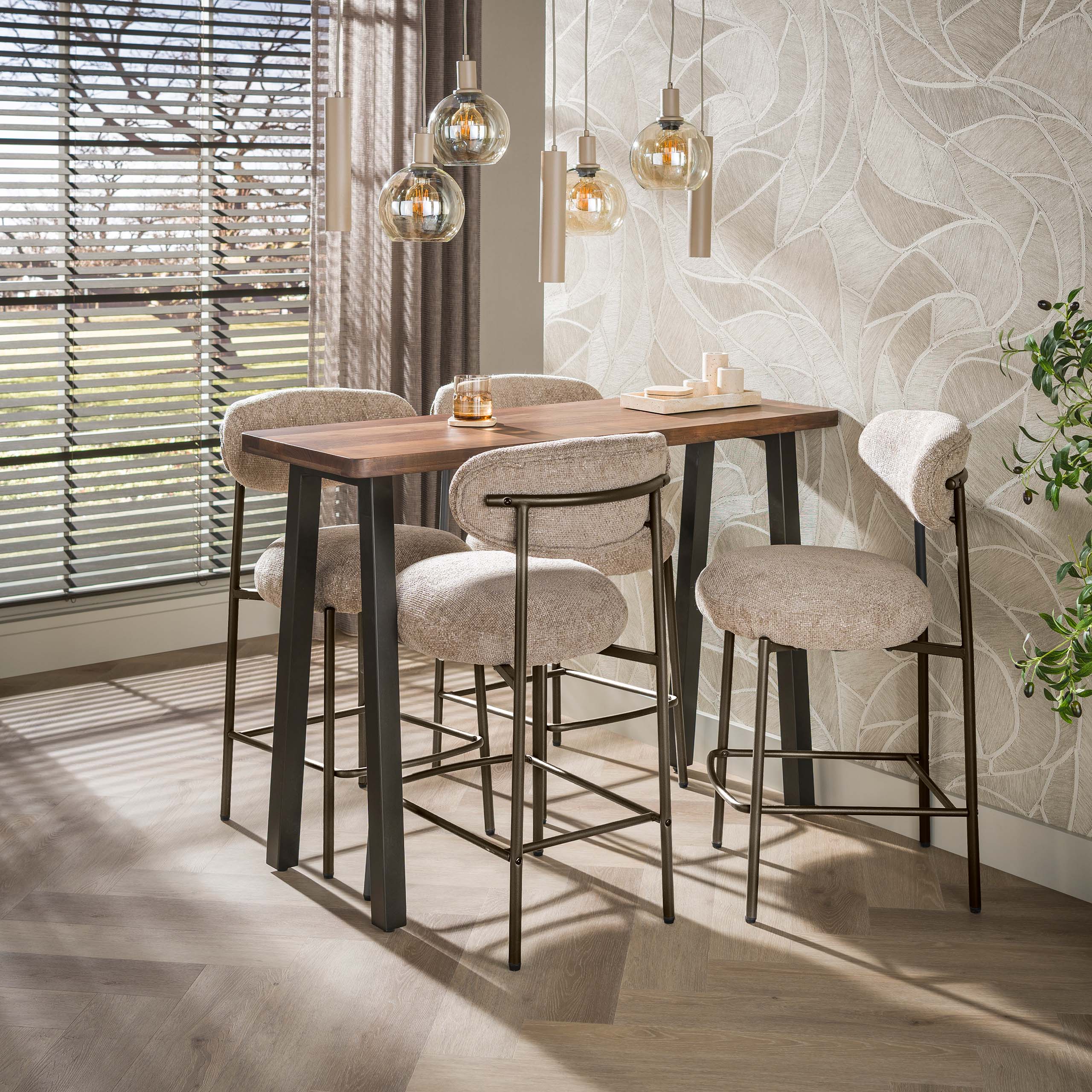 Bartafel Edge Pure 130cm / Massief acacia bruin