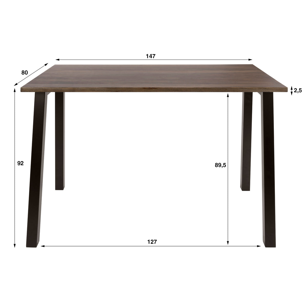 Bartafel Edge Pure 147cm / Massief acacia bruin