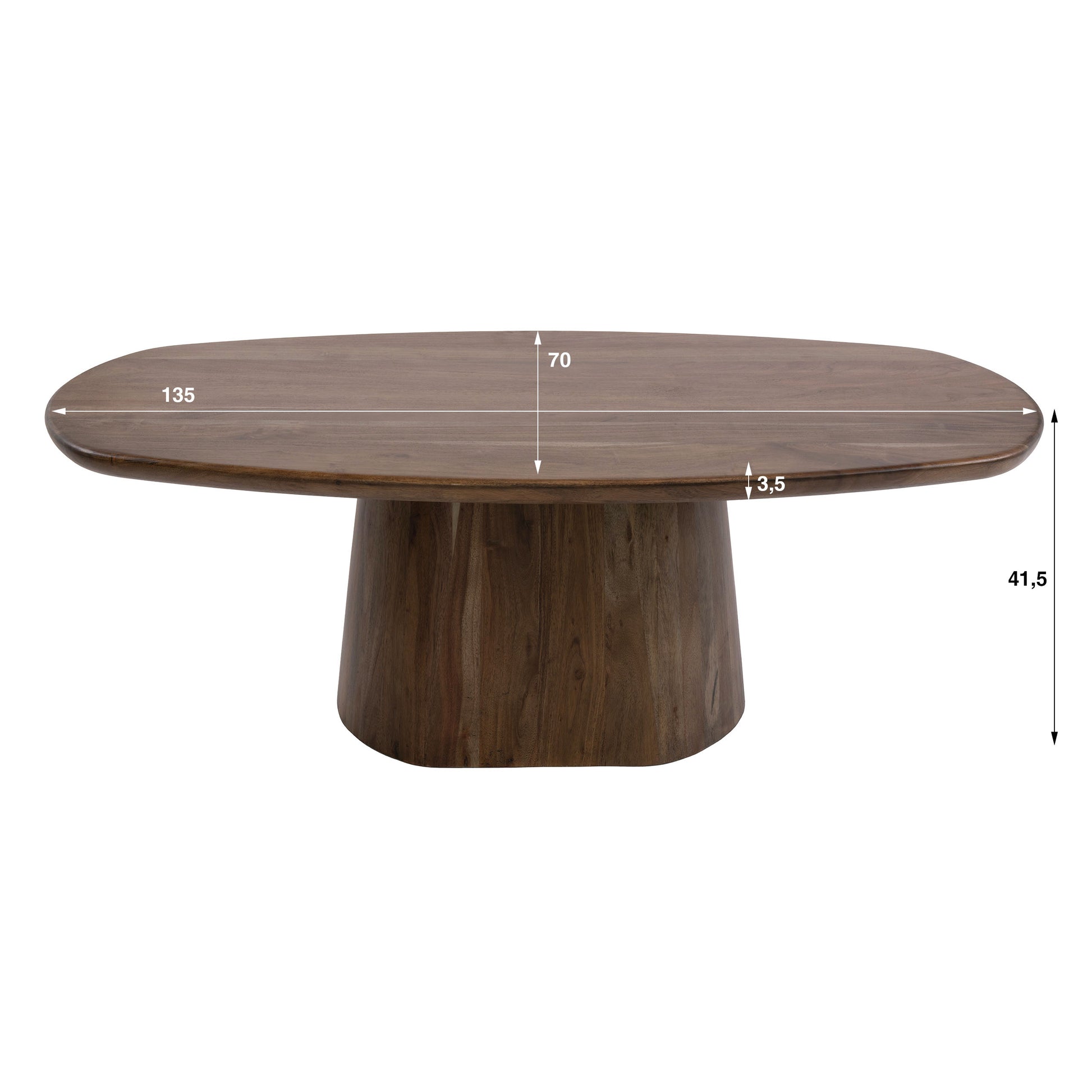 Salontafel Central 135cm / Massief acacia bruin