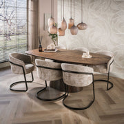 Eettafel Central deens ovaal 215cm / Massief acacia bruin