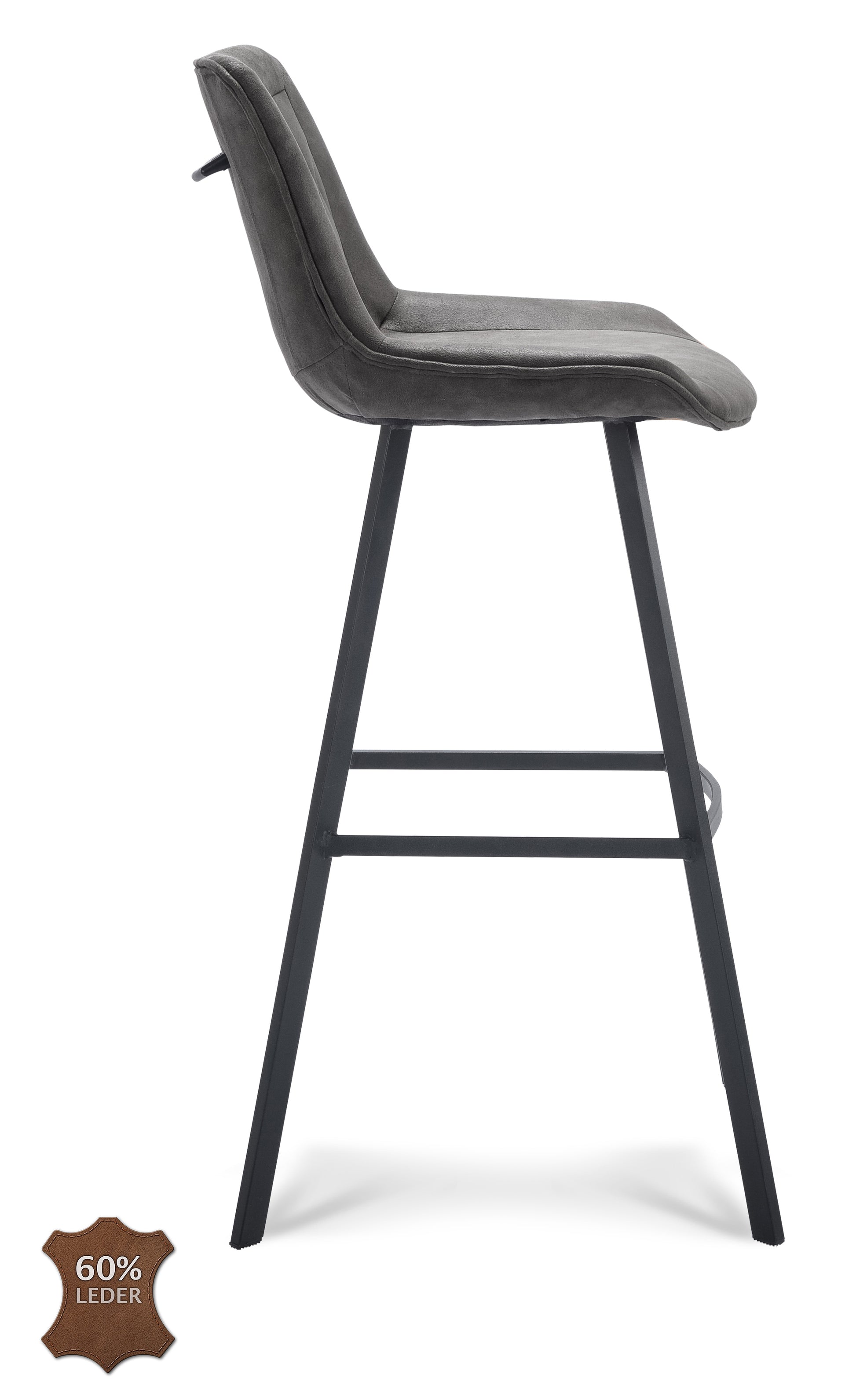 Barkruk Jagger ZH 80 Microleder Bull Graphite Leg Black