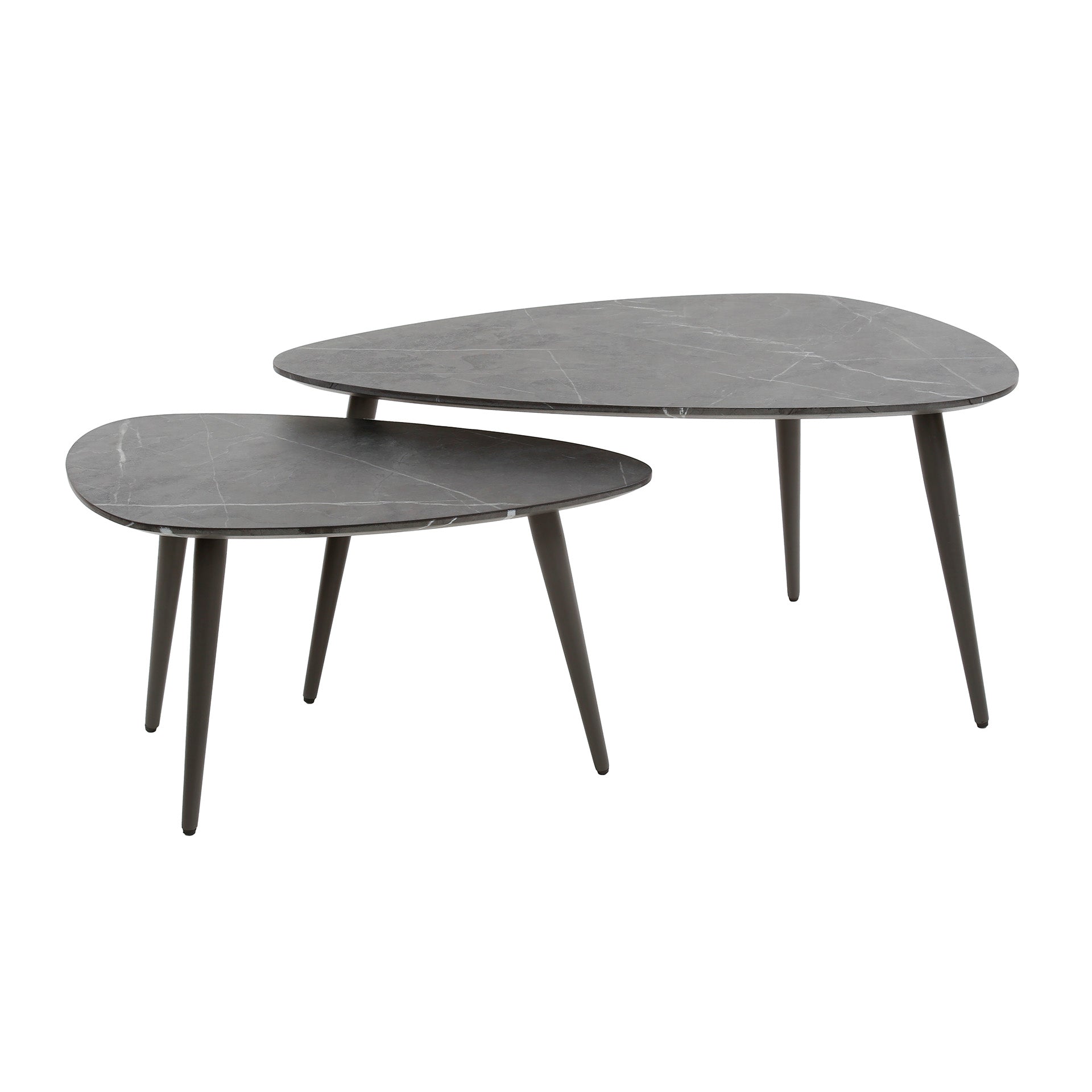 Salontafel Onyx Peervormig Set Van 2 3D Melamine Graphite