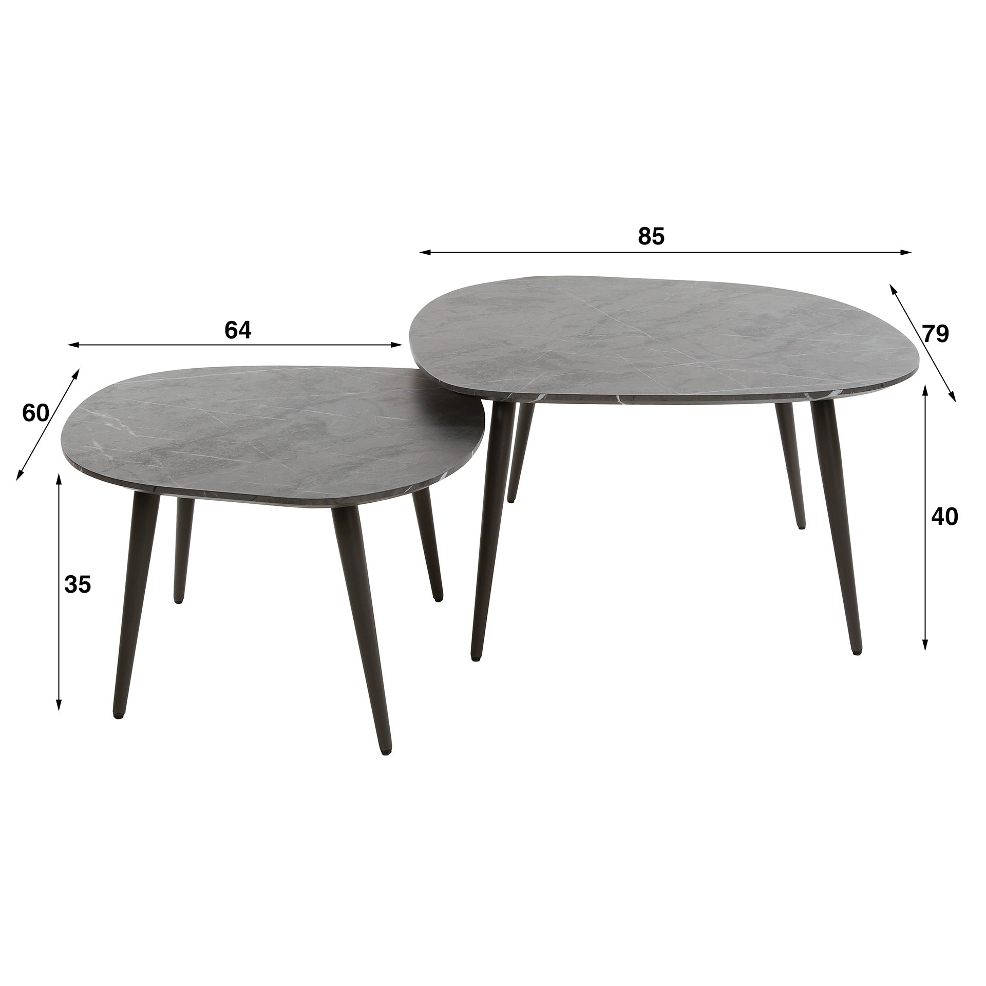 Salontafel Onyx Rock Set Van 2 3D Melamine Graphite