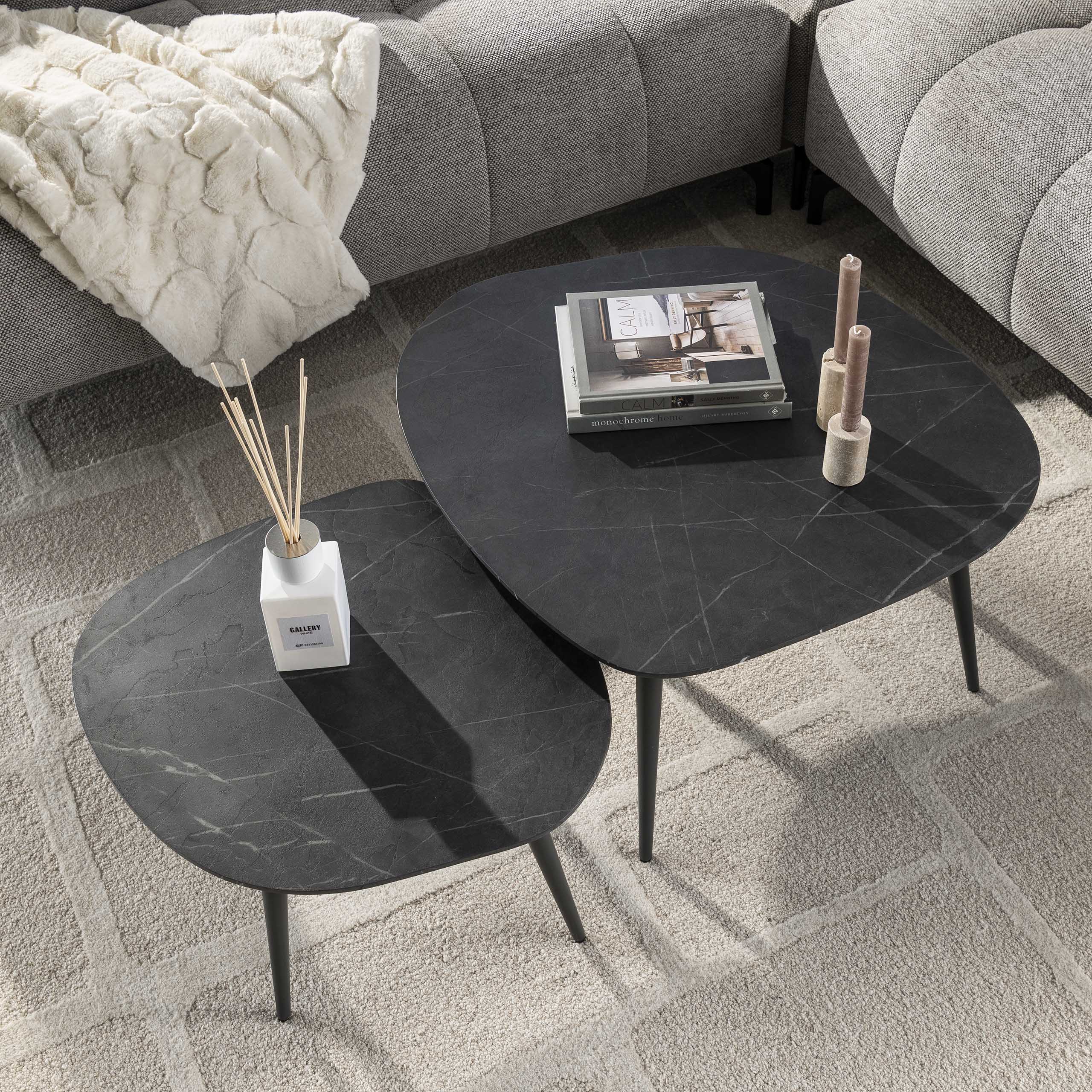 Salontafel Onyx Rock Set Van 2 3D Melamine Graphite