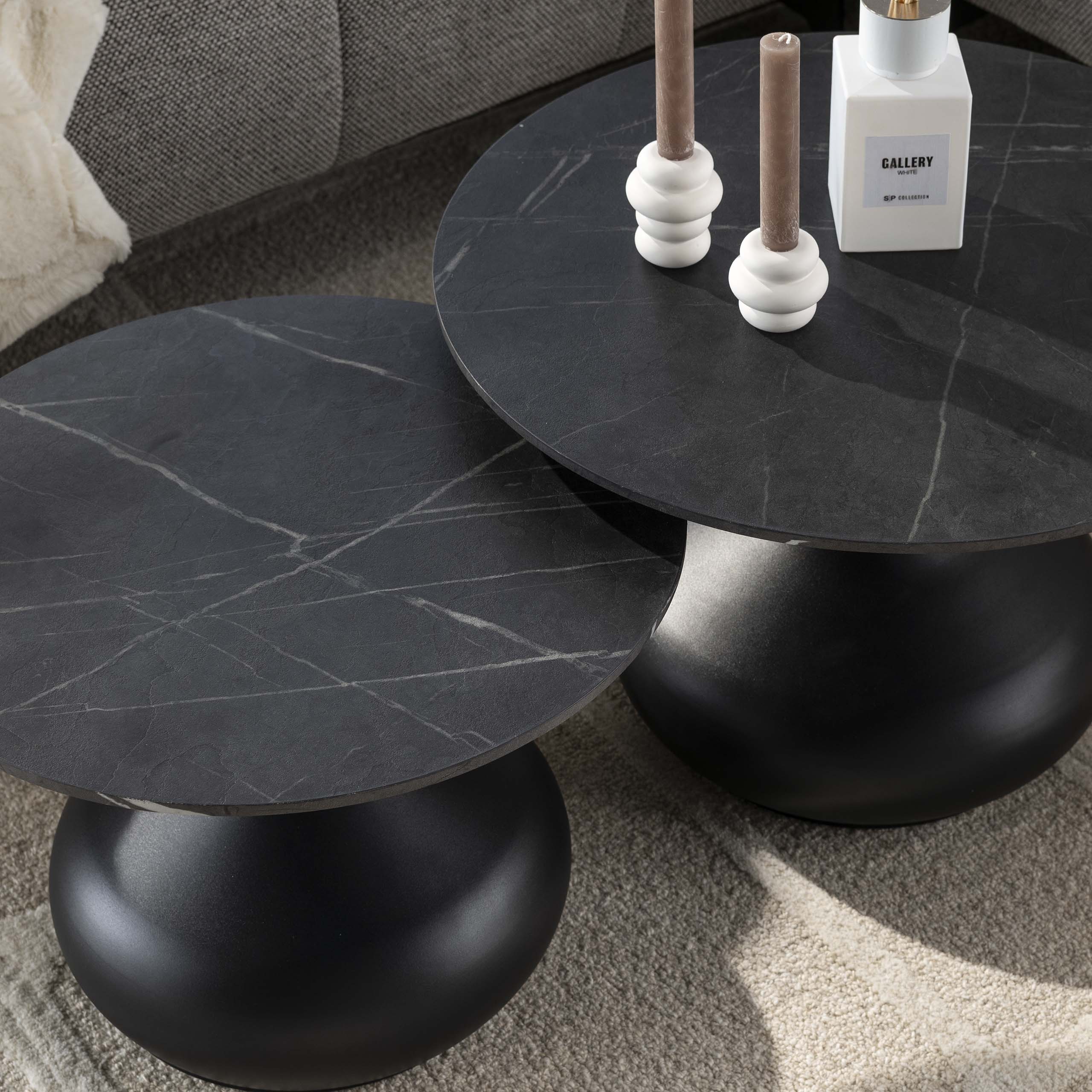 Salontafel Onyx Drop Set Van 2 3D Melamine Graphite