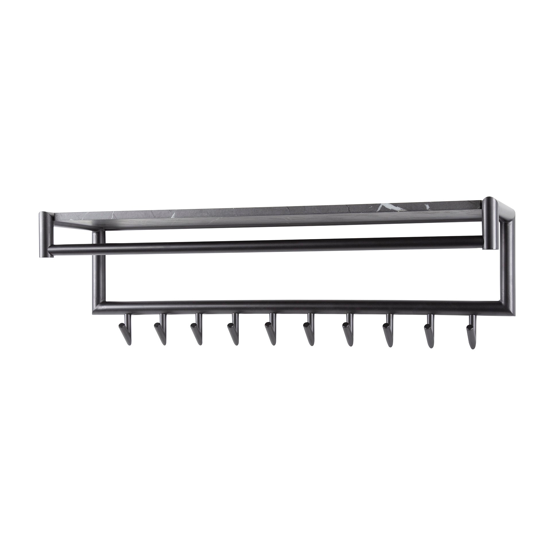 Kapstok Tenaro Roede En Hoedenplank 10 Haken 3D Melamine Graphite