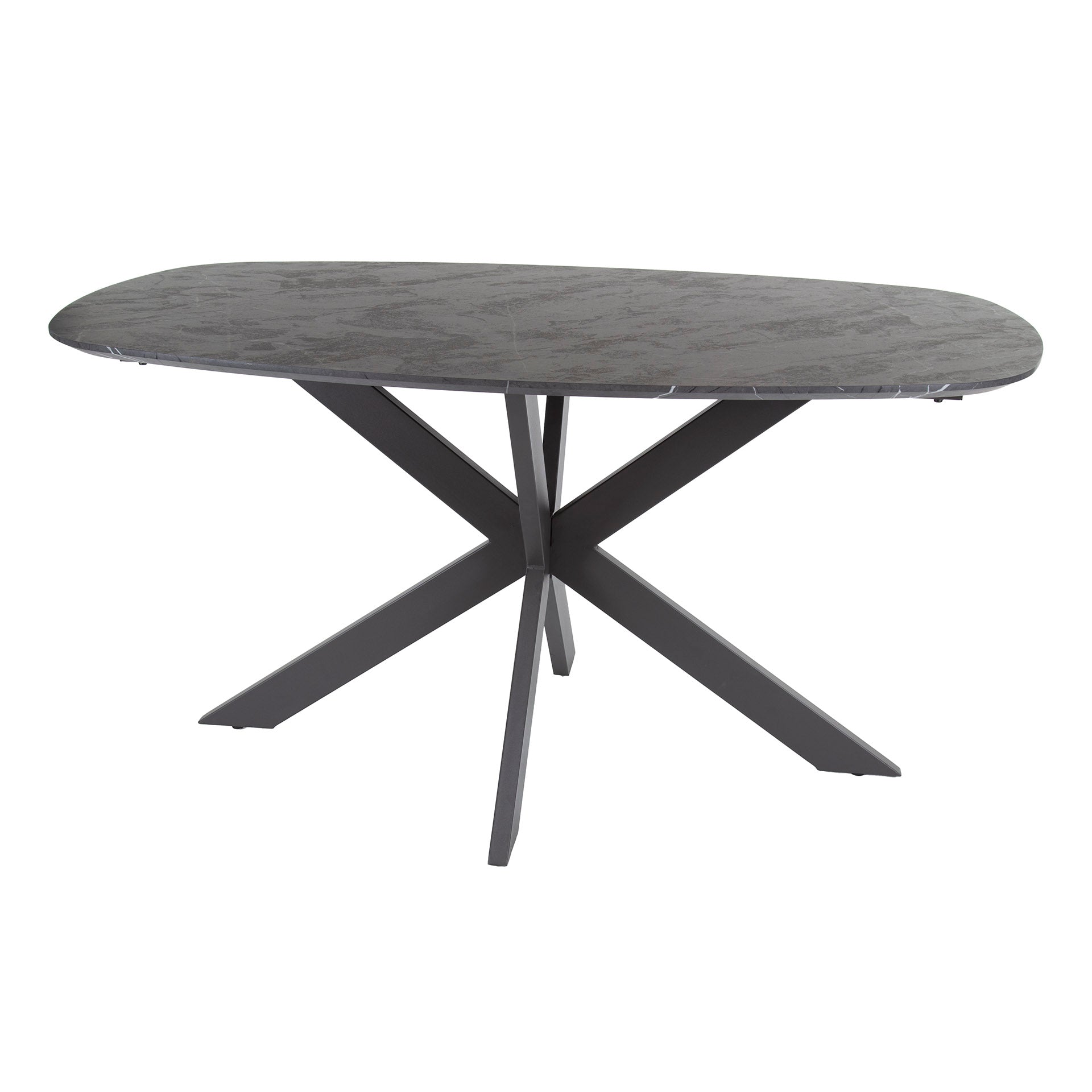 Eettafel Onyx Cross Deens Ovaal 150Cm 3D Melamine Graphite