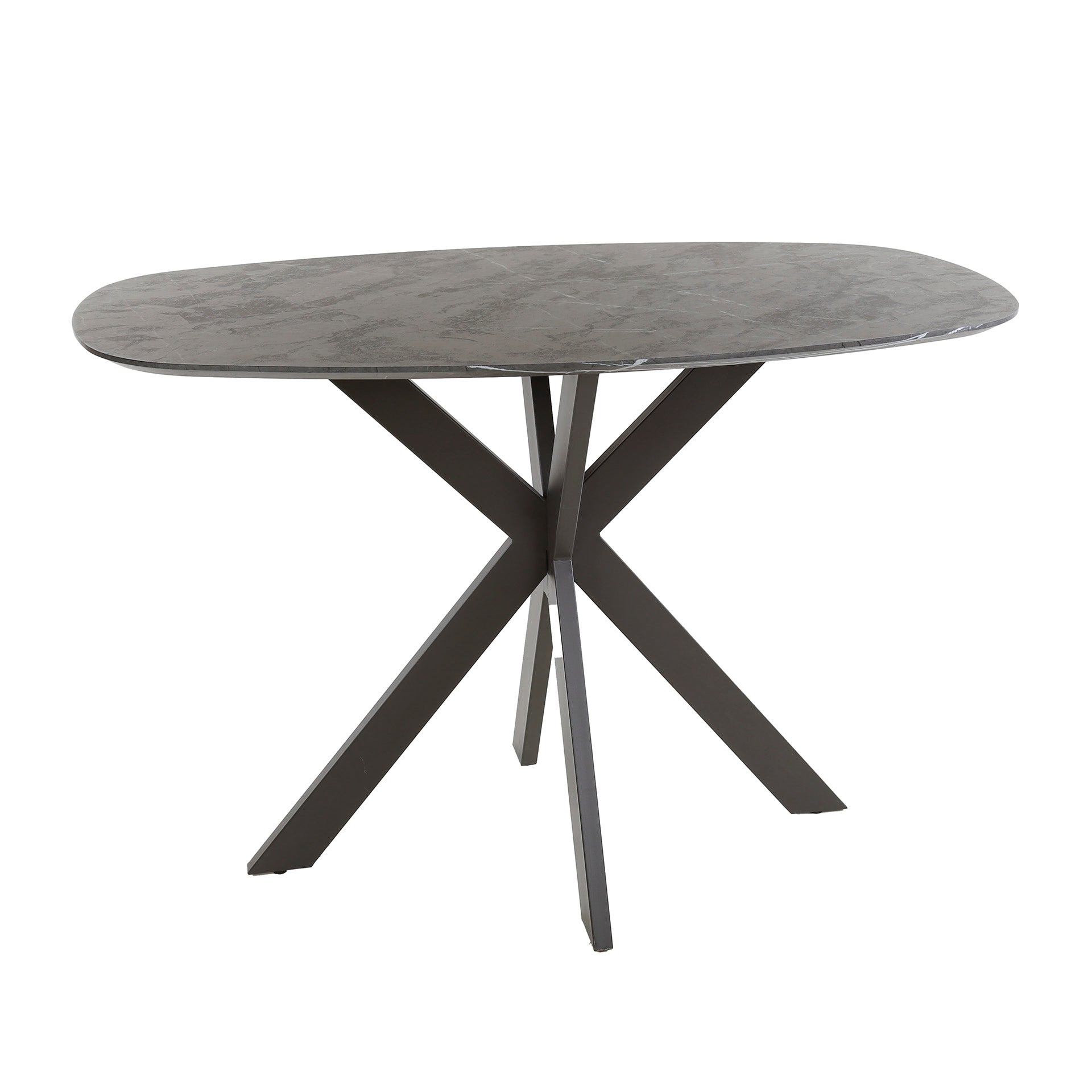 Bartafel Onyx Cross Deens Ovaal 140Cm 3D Melamine Graphite