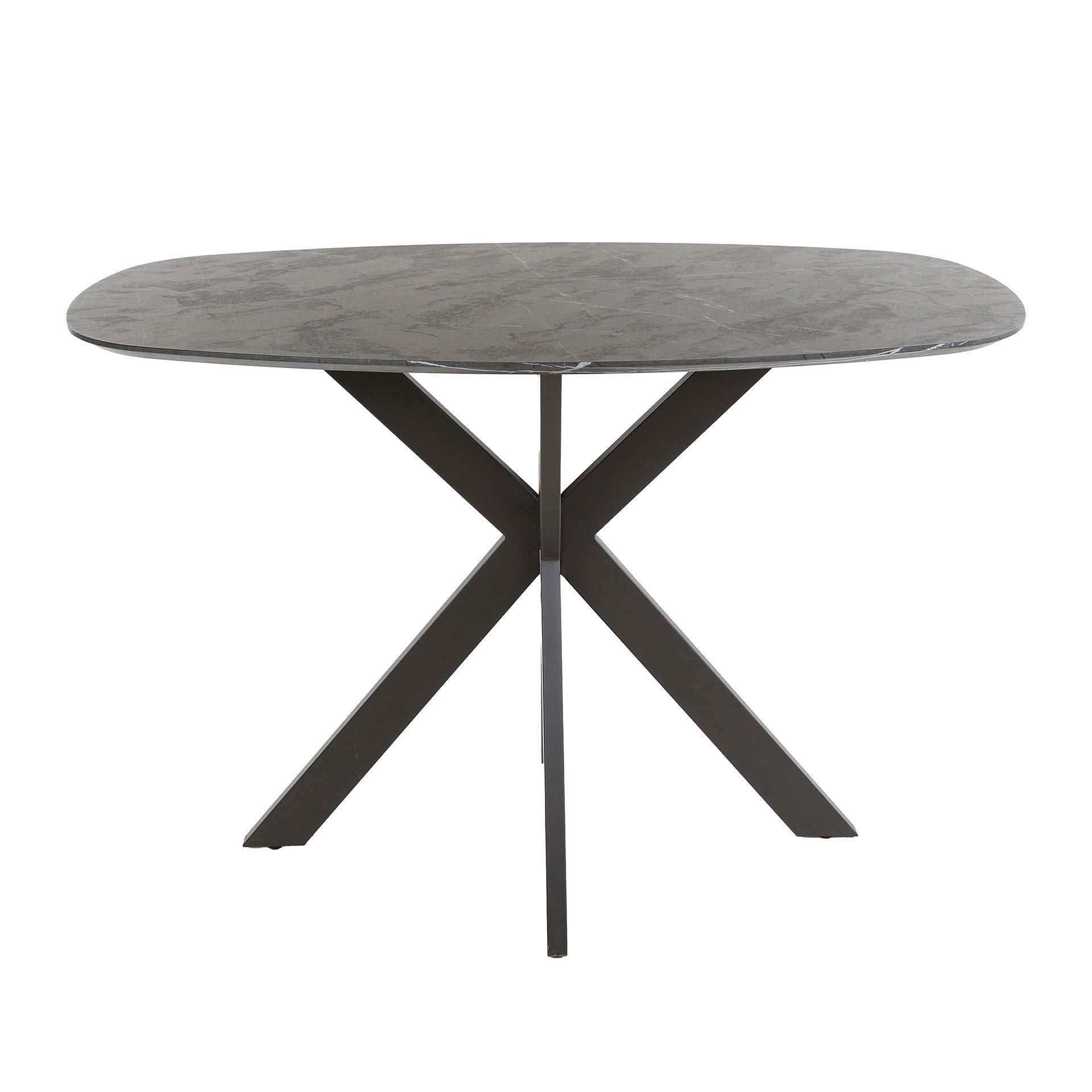 Bartafel Onyx Cross deens ovaal 140cm / 3D melamine graphite
