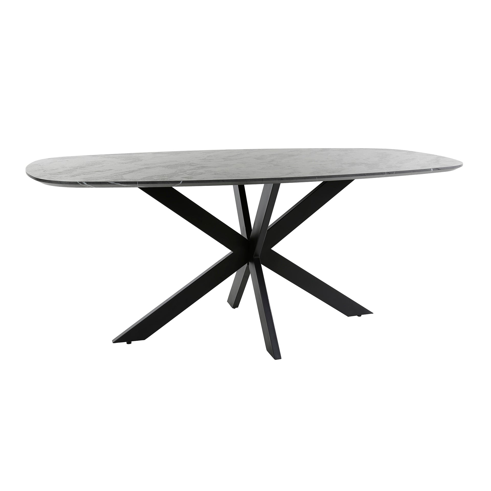 Eettafel Onyx Cross Deens Ovaal 180Cm 3D Melamine Graphite